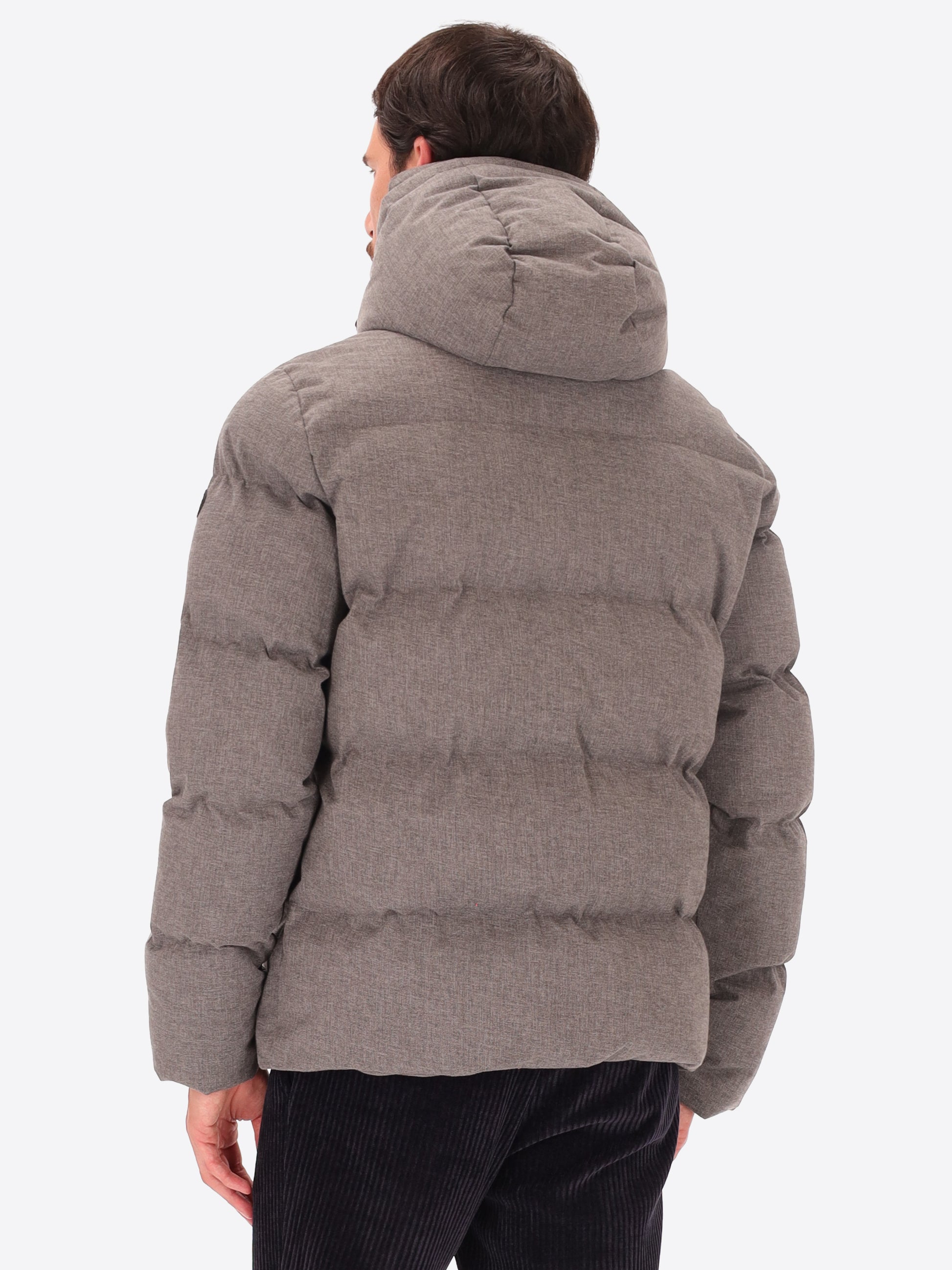 Glasgow Kapuzenjacke aus Technischem Mikro-Fischgrätmuster mit Thermoregulierender Wattierung