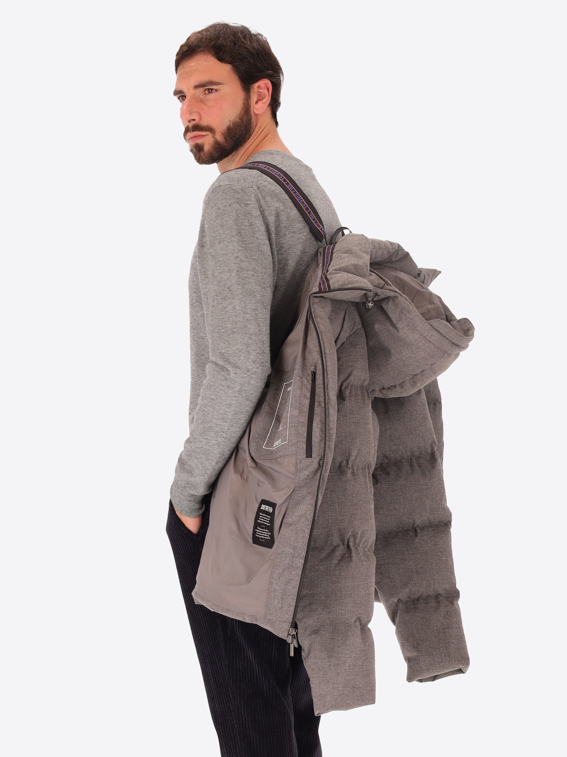 Glasgow Kapuzenjacke aus Technischem Mikro-Fischgrätmuster mit Thermoregulierender Wattierung