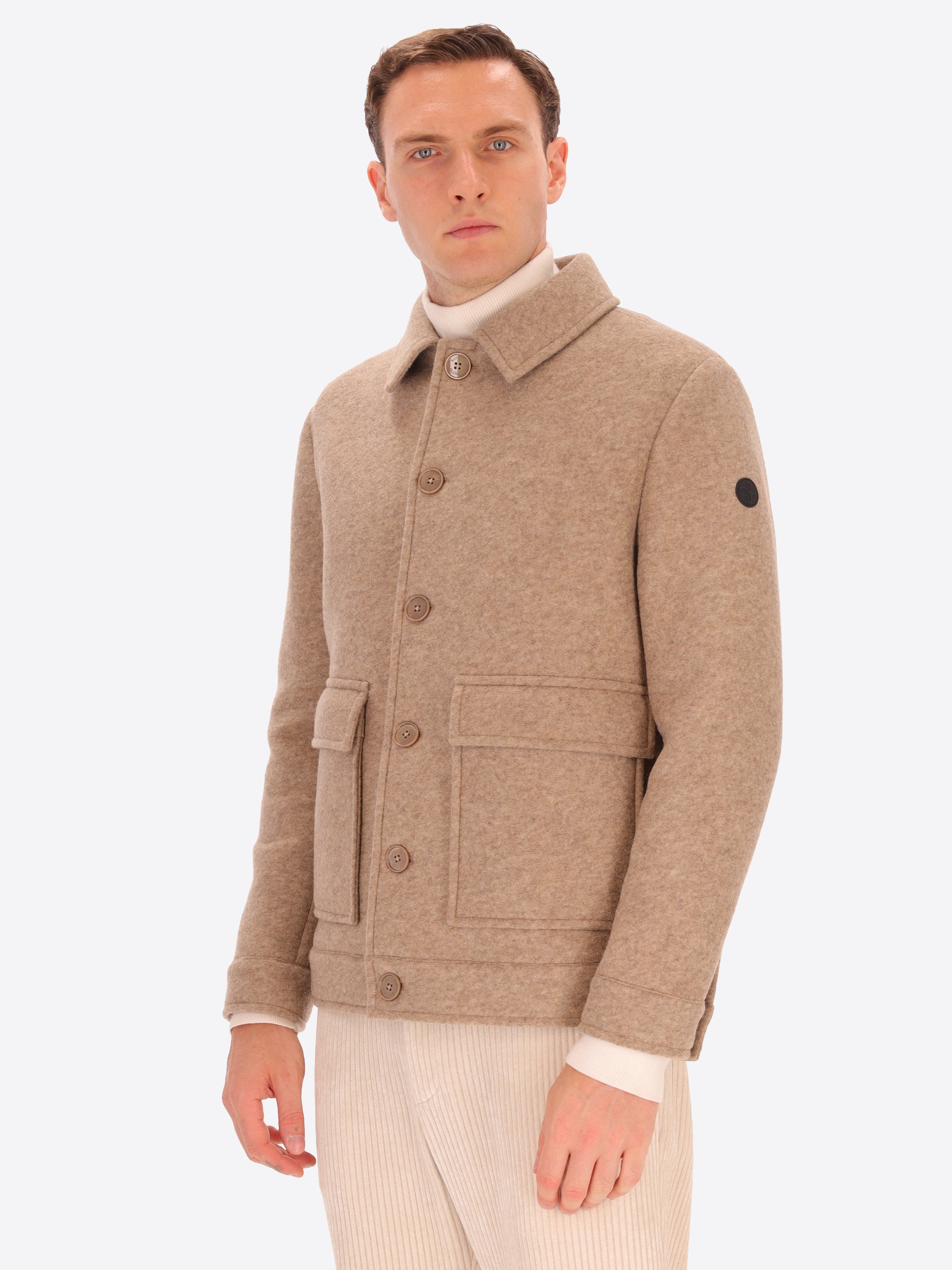 Bonded Boiled Wool Aviator Jacket Carlos
