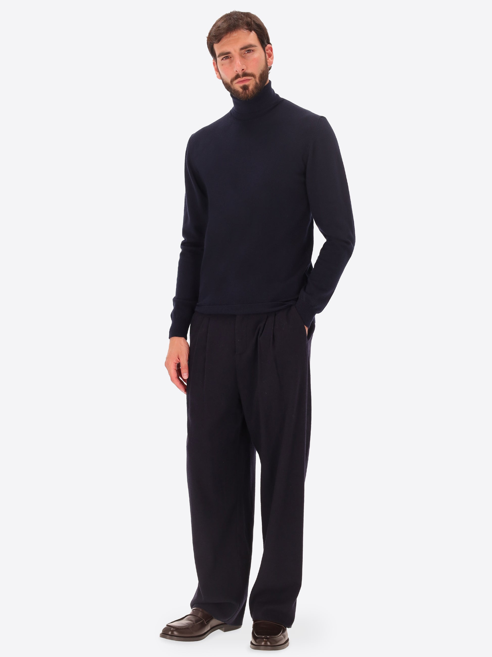 High Neck Knitwear In Viscose Blend London
