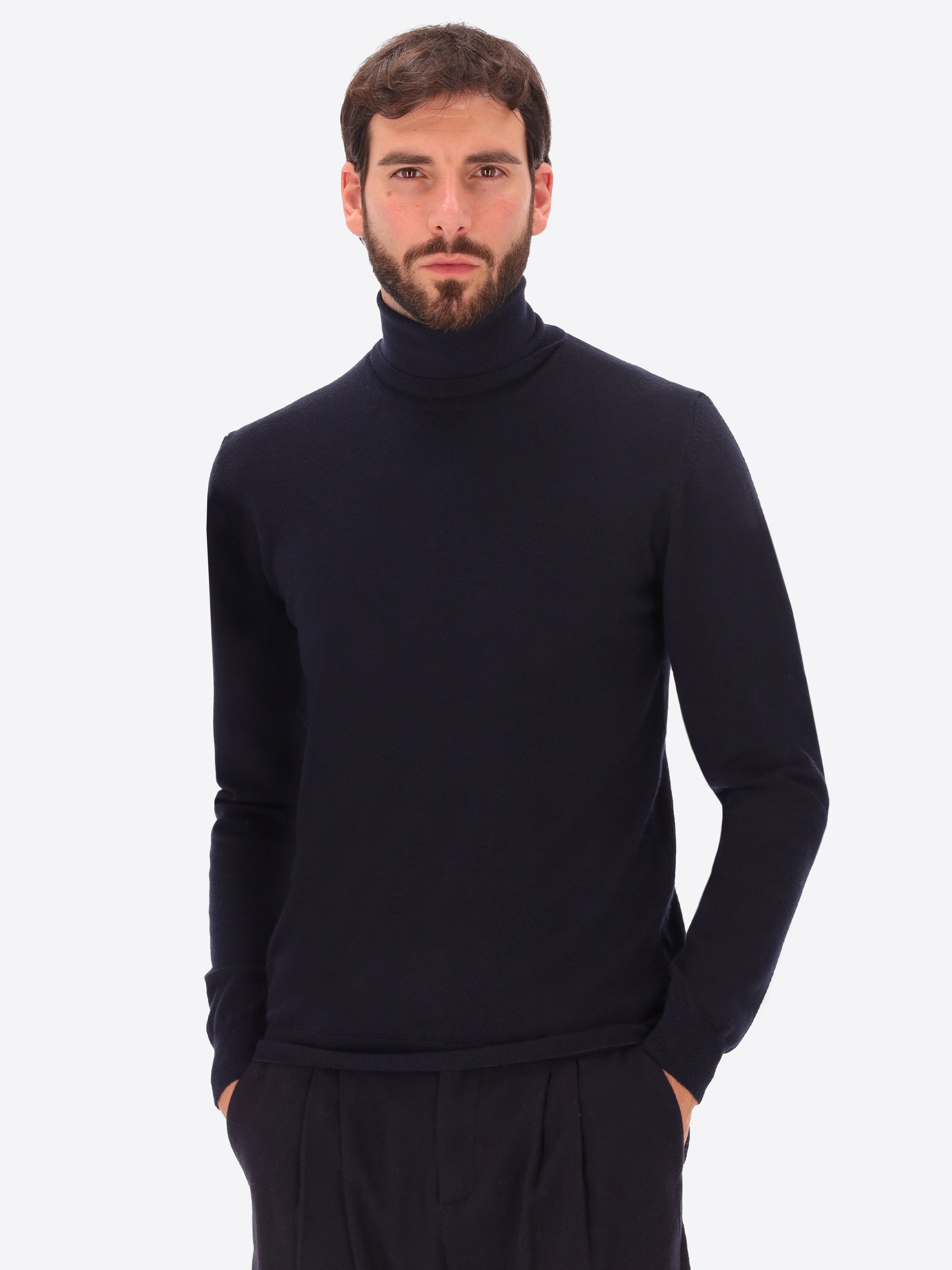 High Neck Knitwear In Viscose Blend London