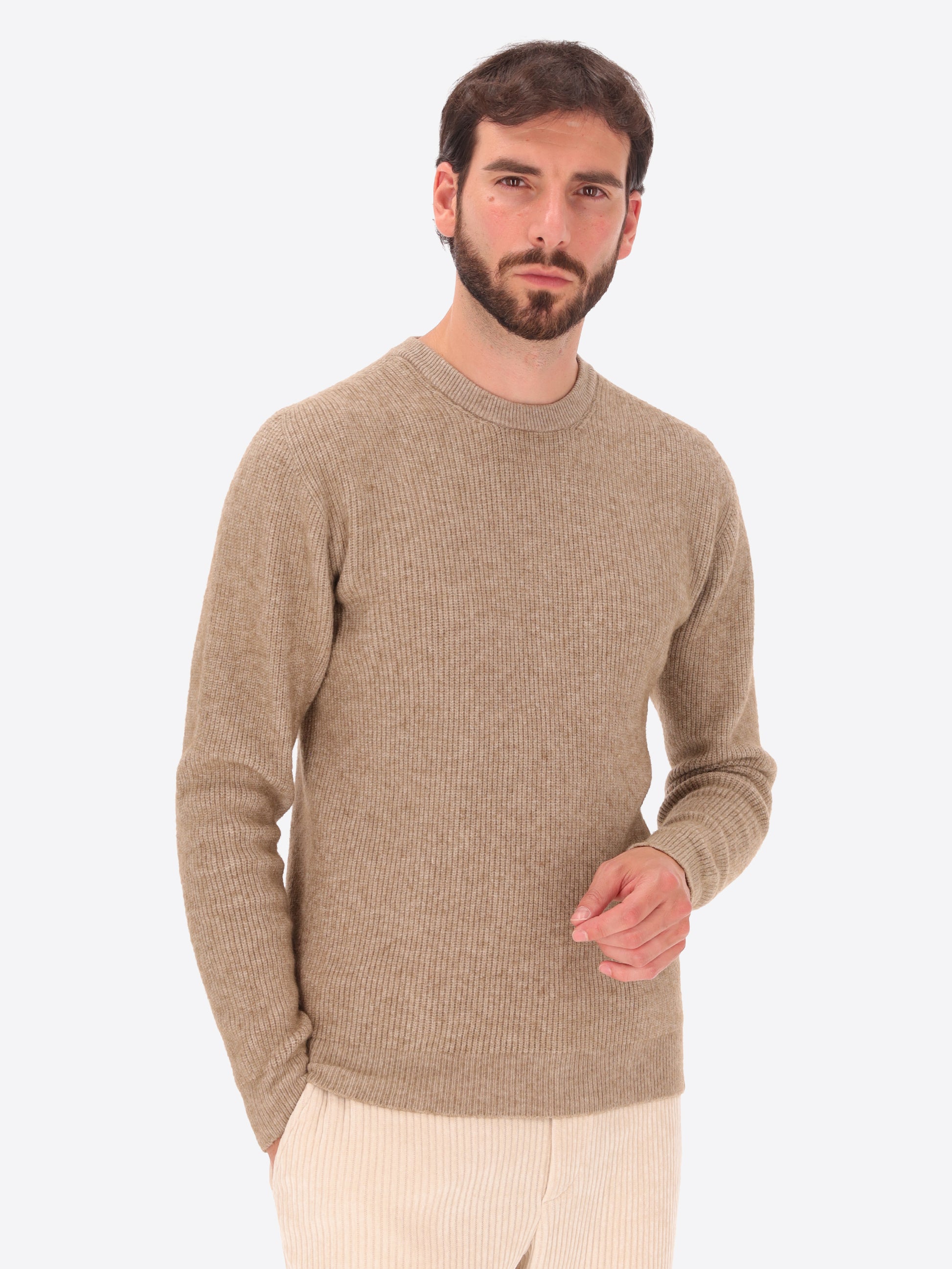 Maglia London Girocollo A Coste In Misto Viscosa