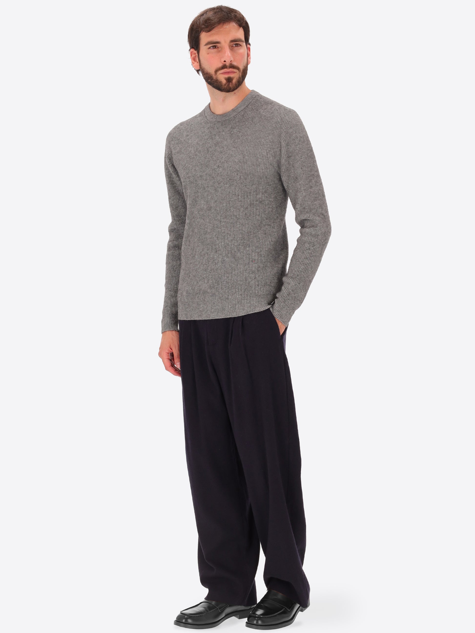 Maglia London Girocollo A Coste In Misto Viscosa