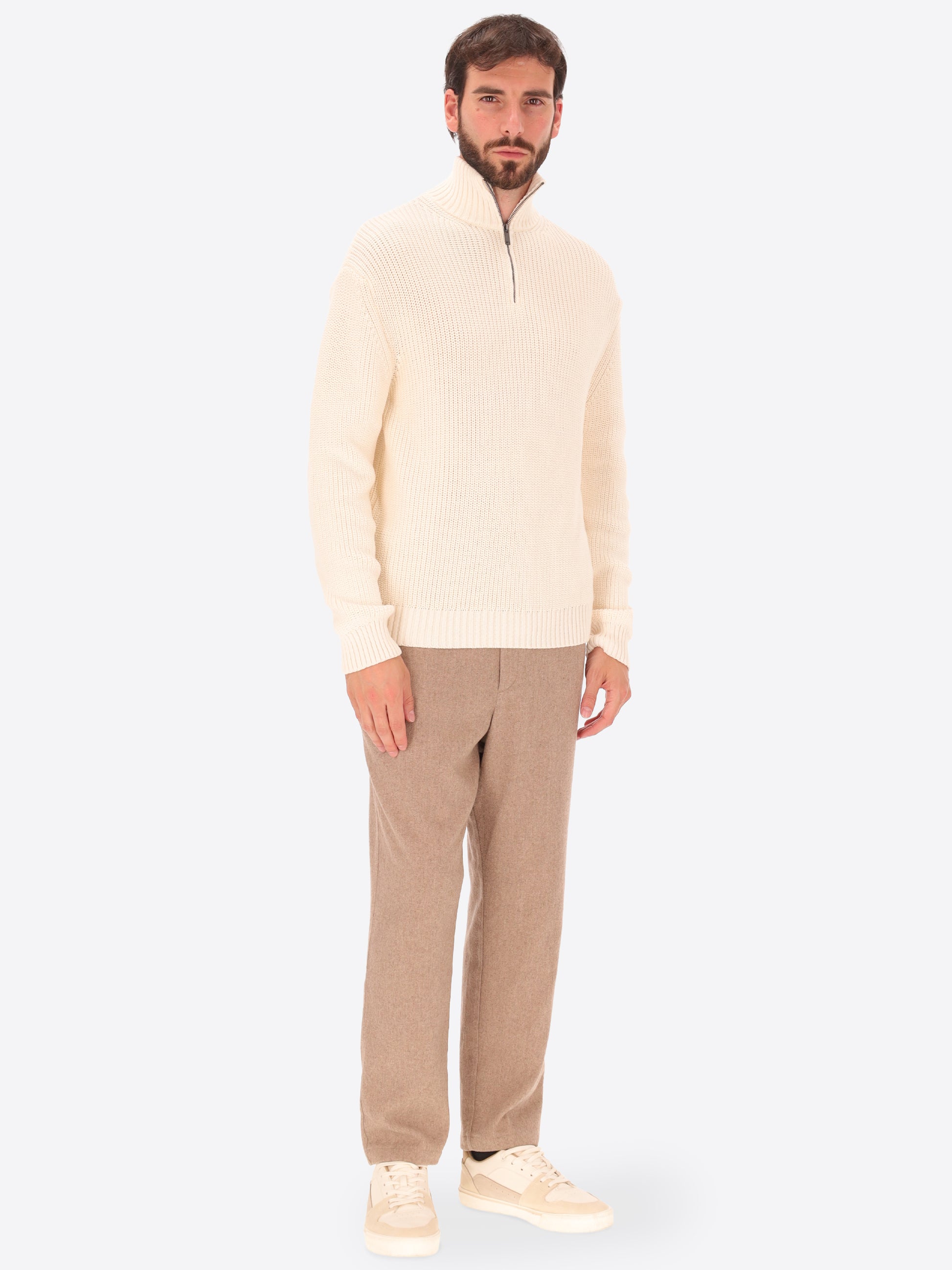 Rand Hochkragen Strickpullover Mit Englischer