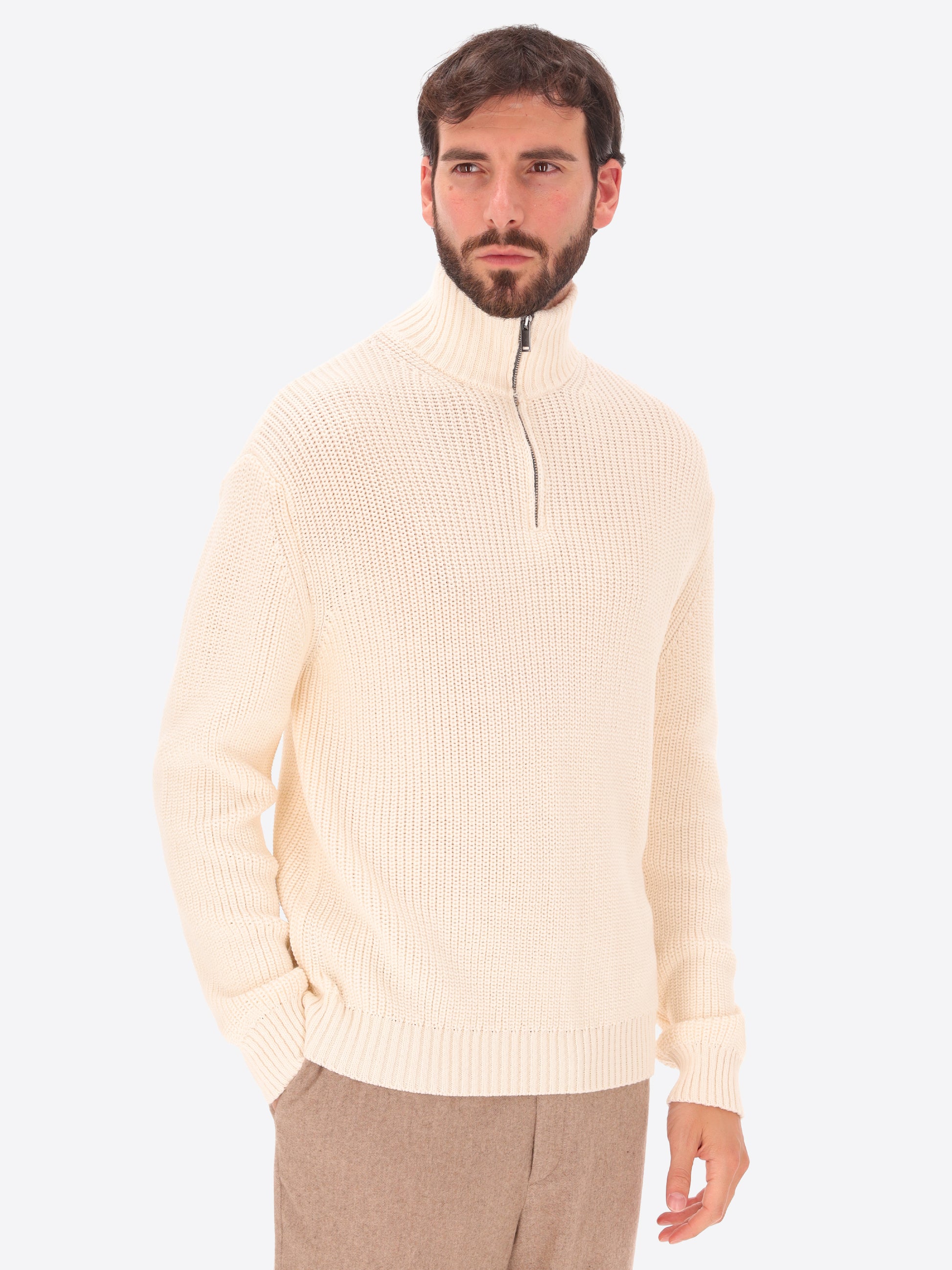 Rand Hochkragen Strickpullover Mit Englischer