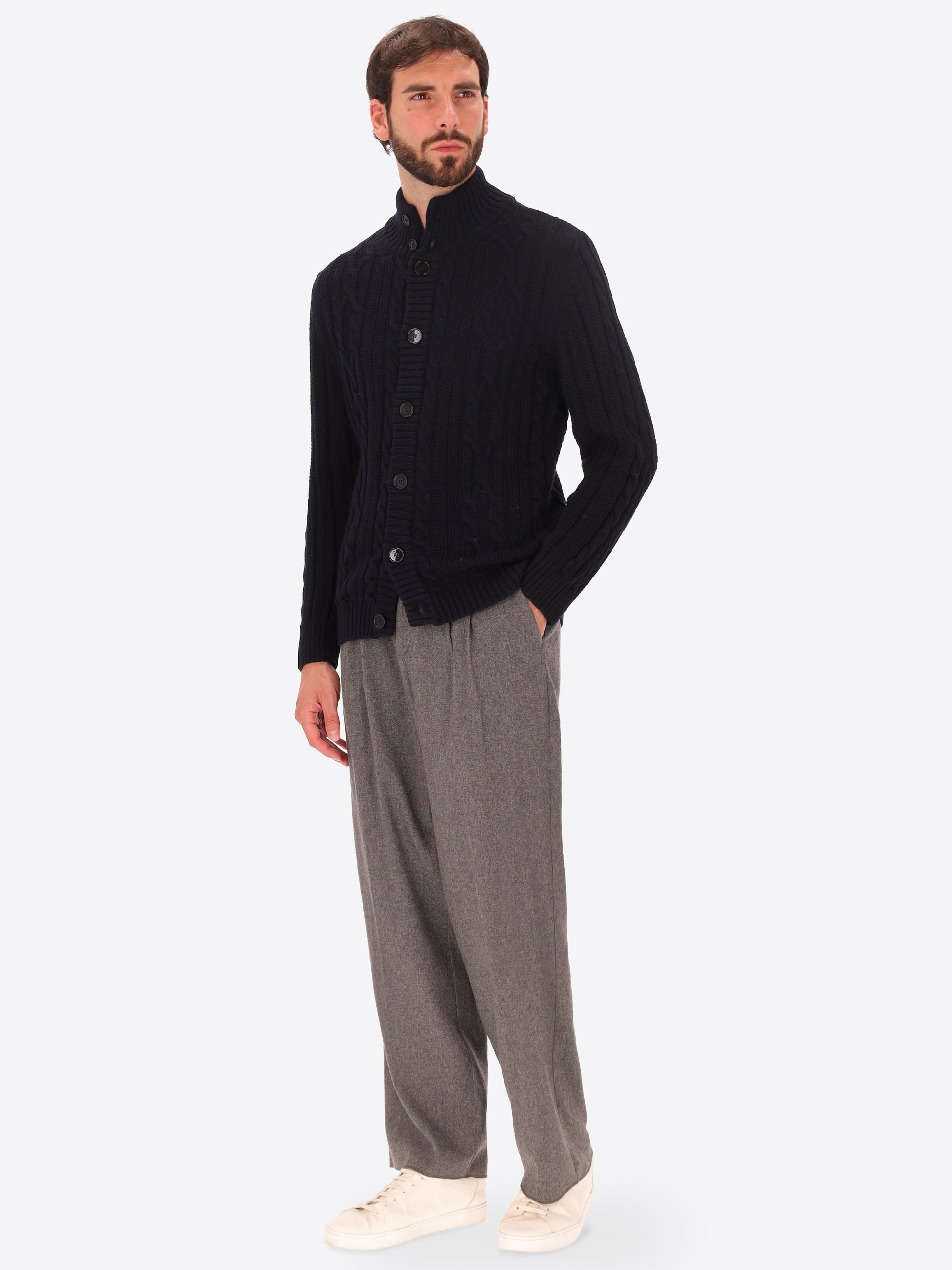 English Ribbed Knit Cardigan Rand