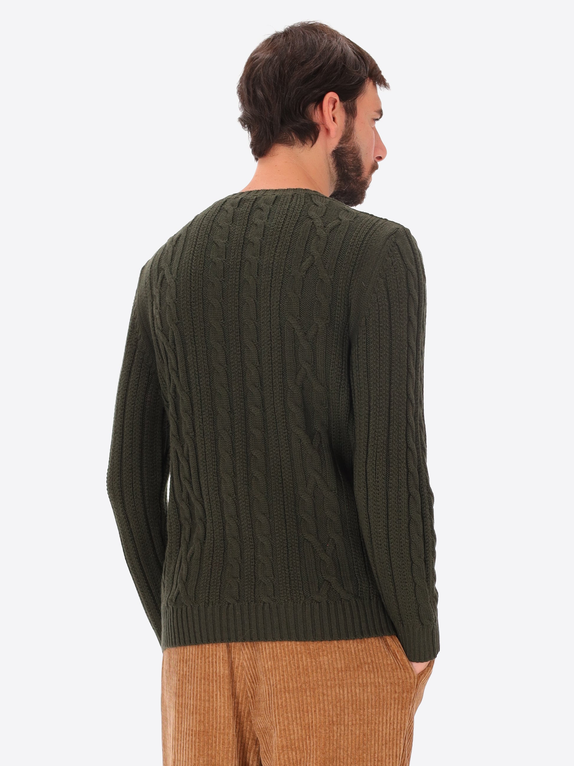 Rand Strickpullover Mit Zopfmuster Und Geometrischem Muster