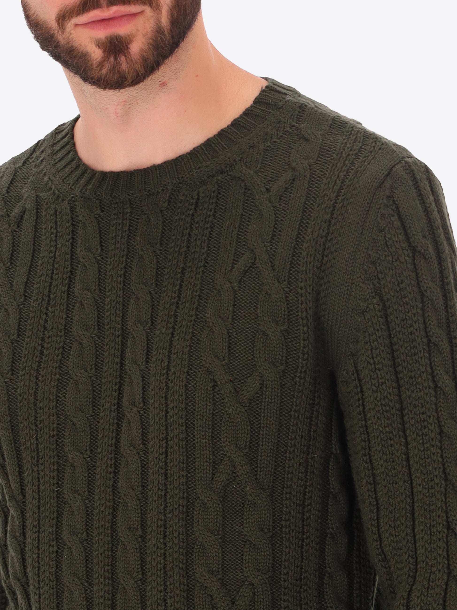 Rand Strickpullover Mit Zopfmuster Und Geometrischem Muster