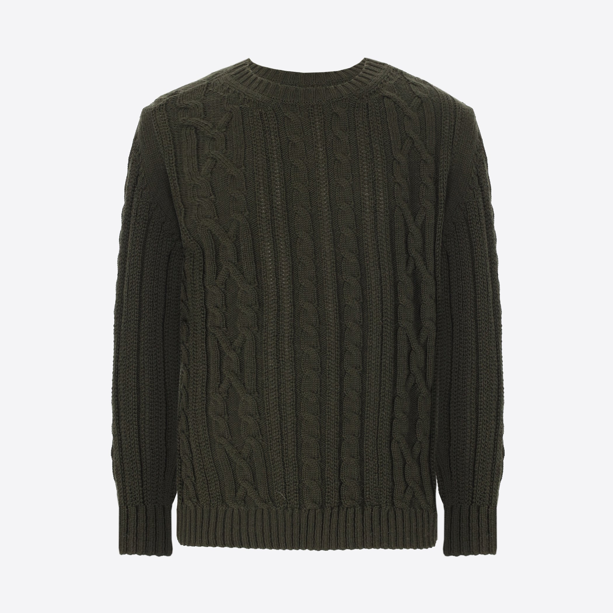 Rand Strickpullover Mit Zopfmuster Und Geometrischem Muster