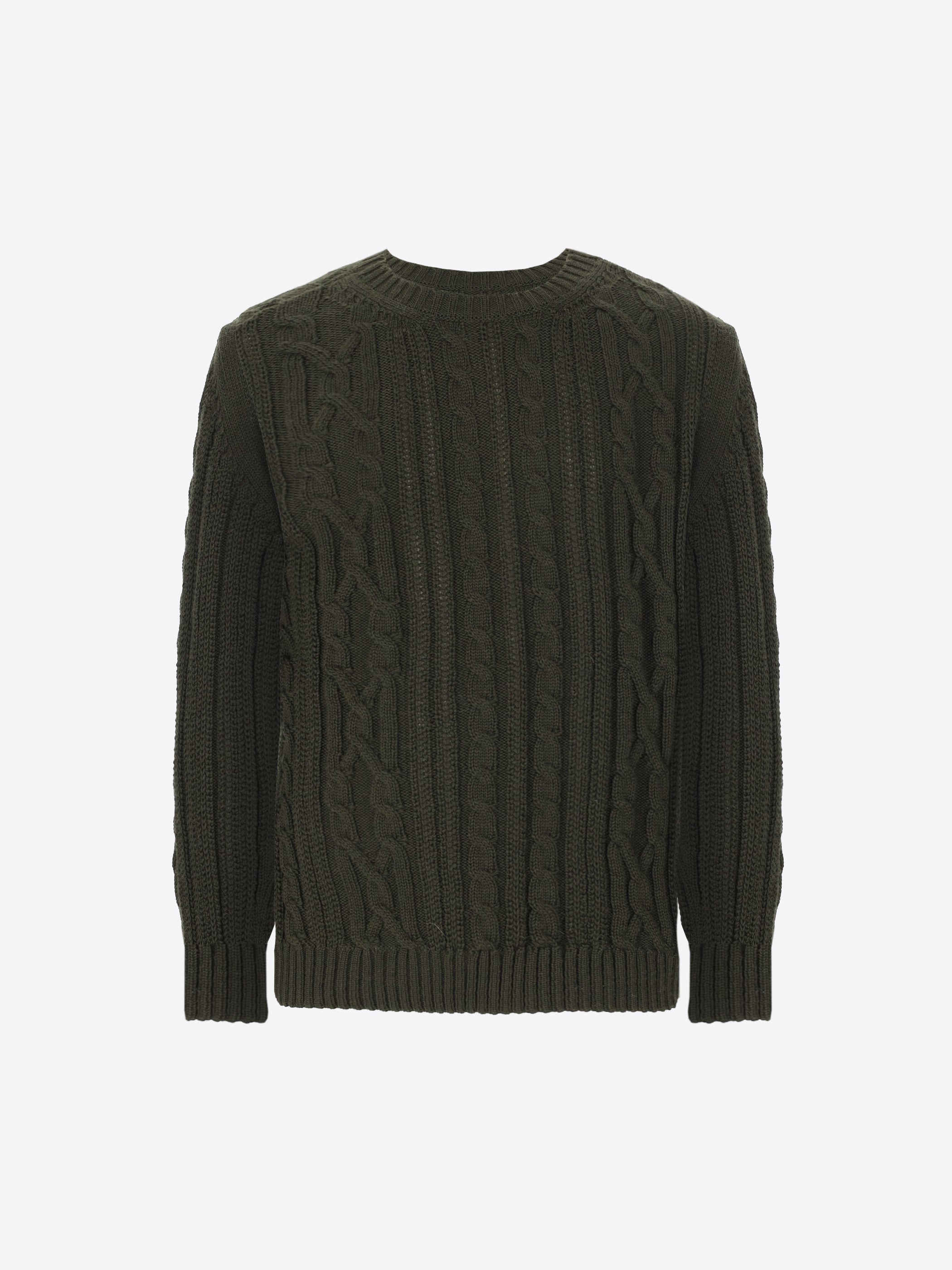 Rand Strickpullover Mit Zopfmuster Und Geometrischem Muster