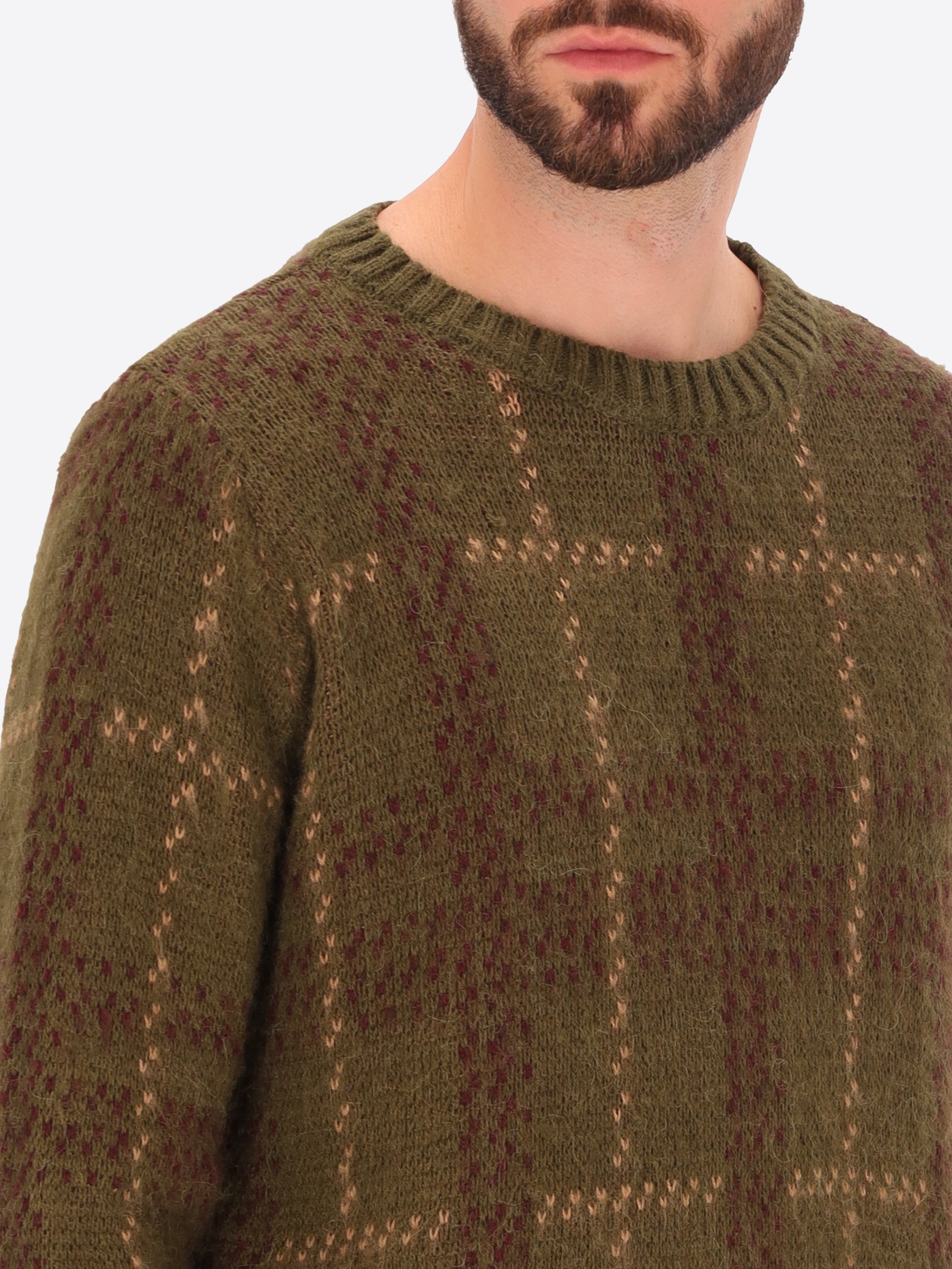 Stoke Jacquard-Rundhalspullover aus Wolle-Alpaka-Mischgarn