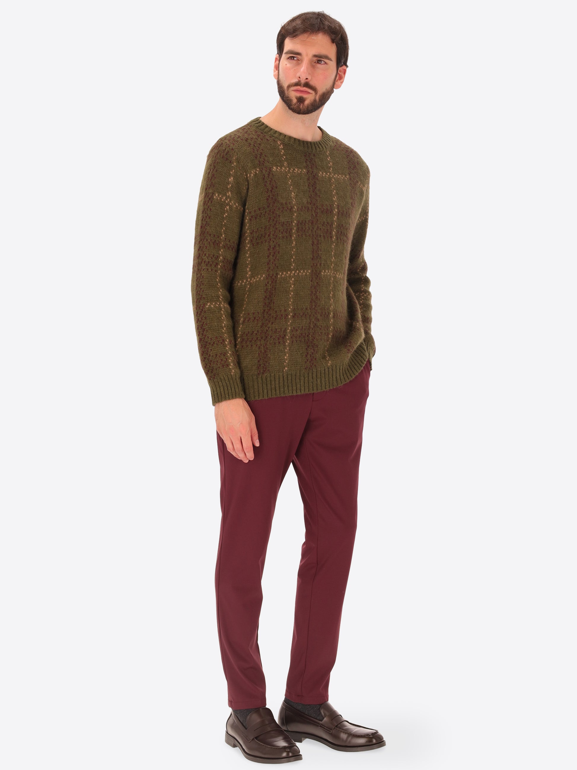 Stoke Jacquard-Rundhalspullover aus Wolle-Alpaka-Mischgarn