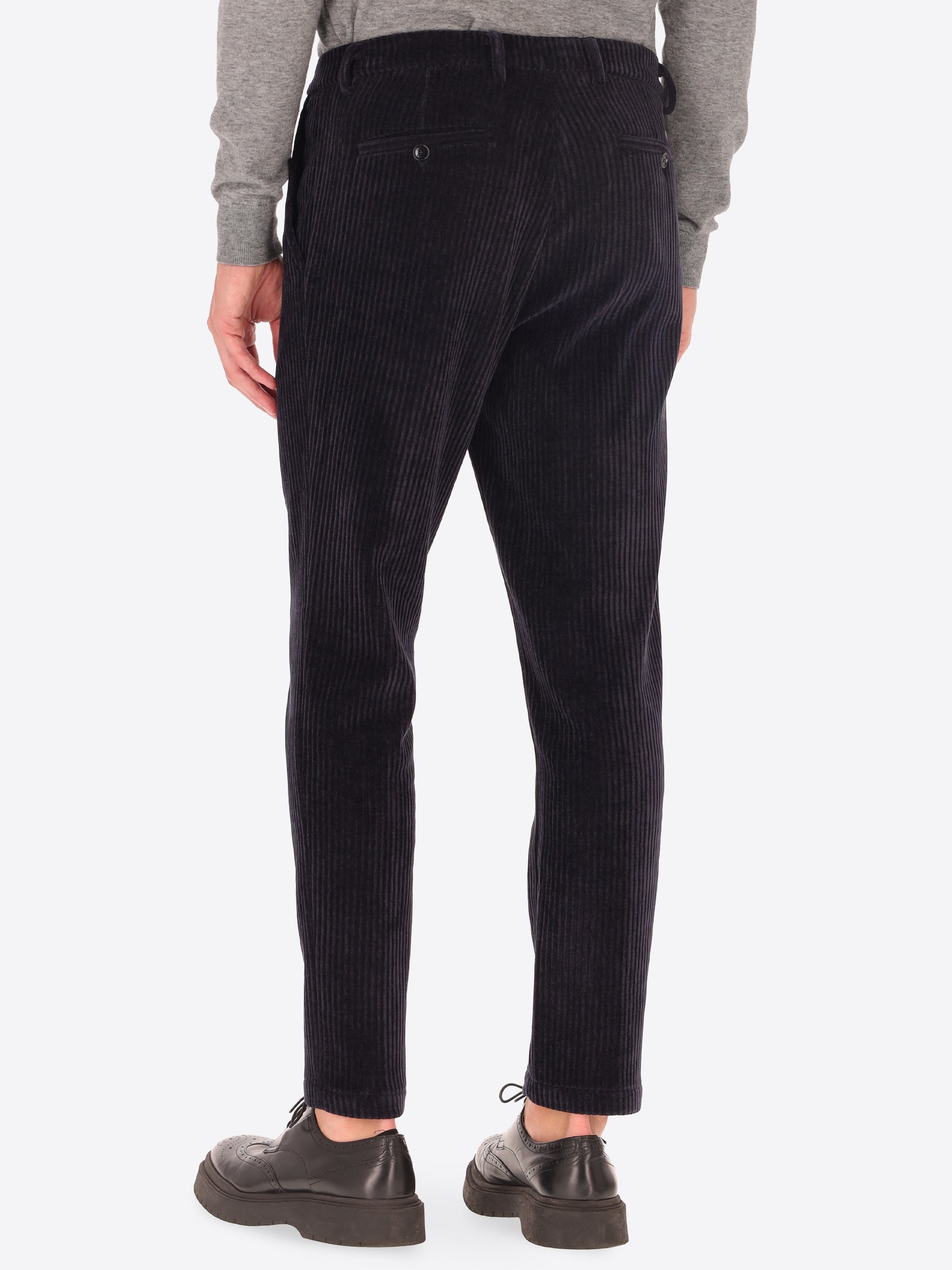 32" Pantalone York Torino In Velluto Con Costa Alla Francese