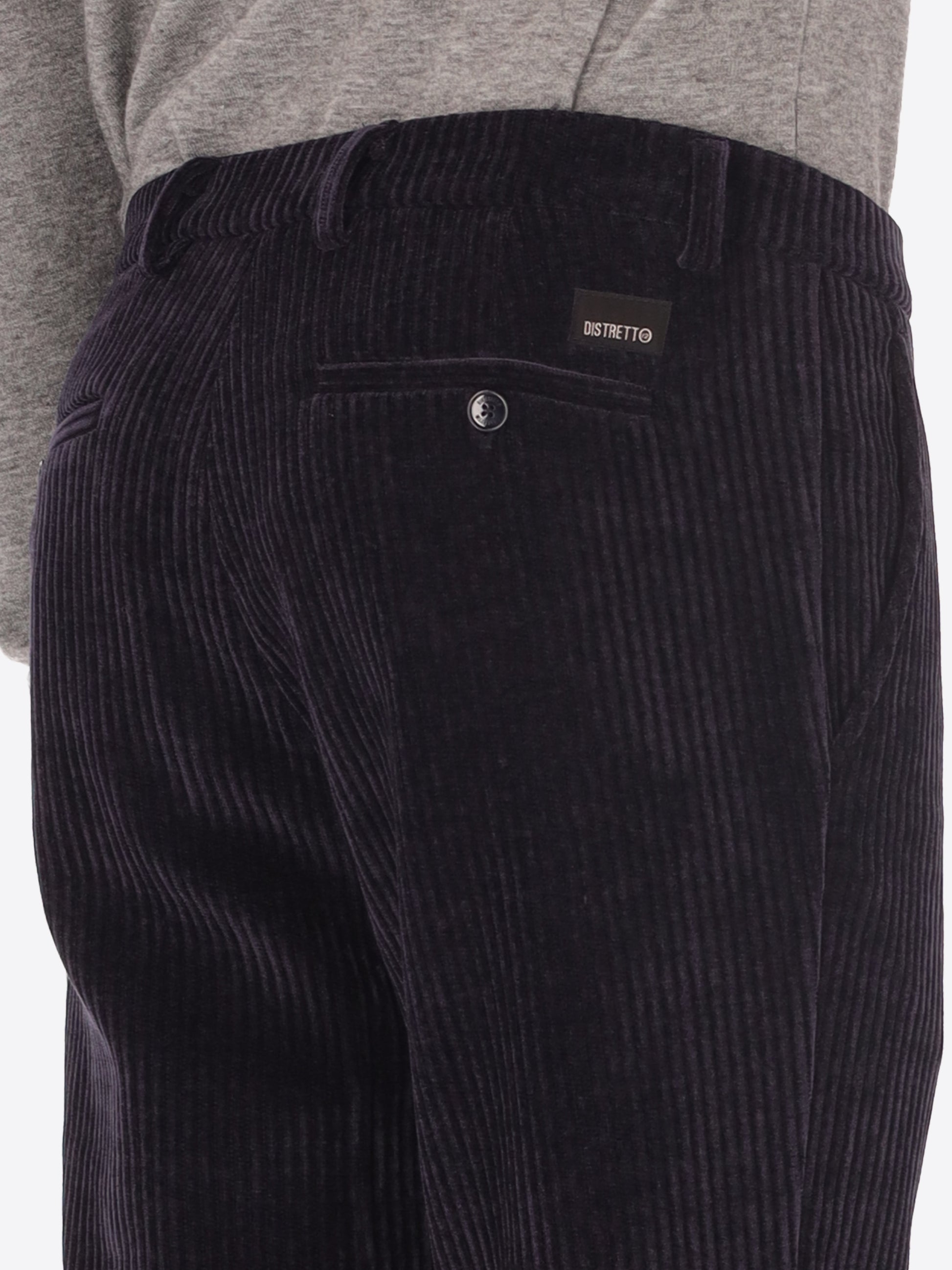 32" Pantalone York Torino In Velluto Con Costa Alla Francese