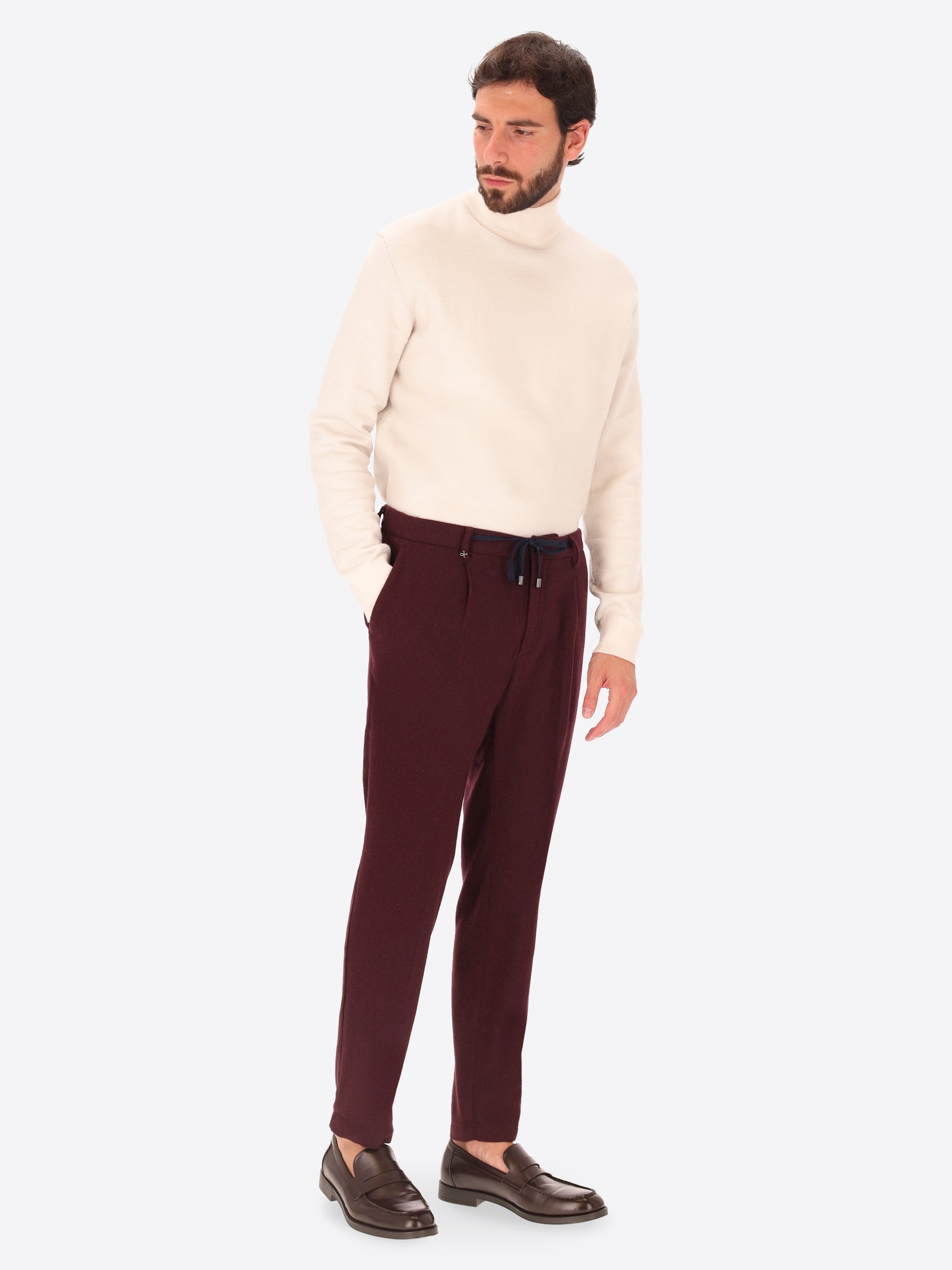 32" Rio Pences Wool Blend Flannel Trousers Castle