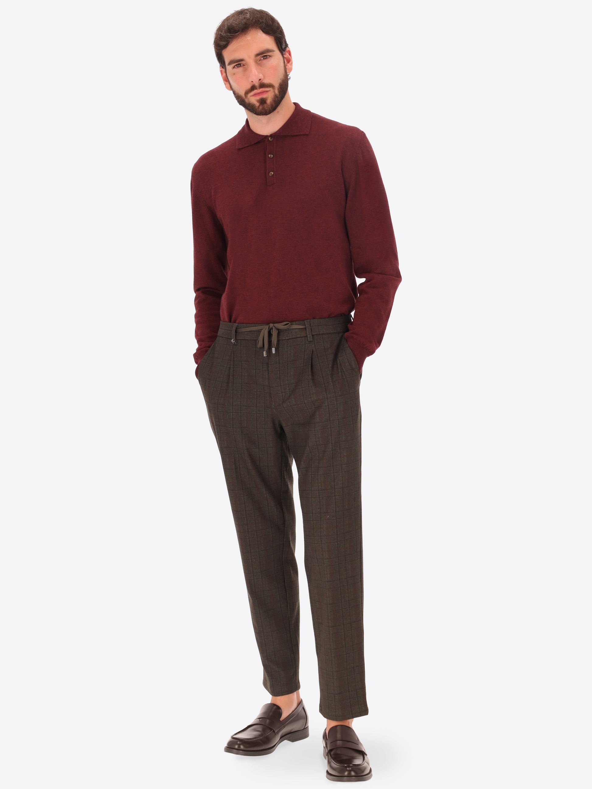 Pantaloni 32" Rio Pences Wells in Jersey Super Comfort Principe di Galles