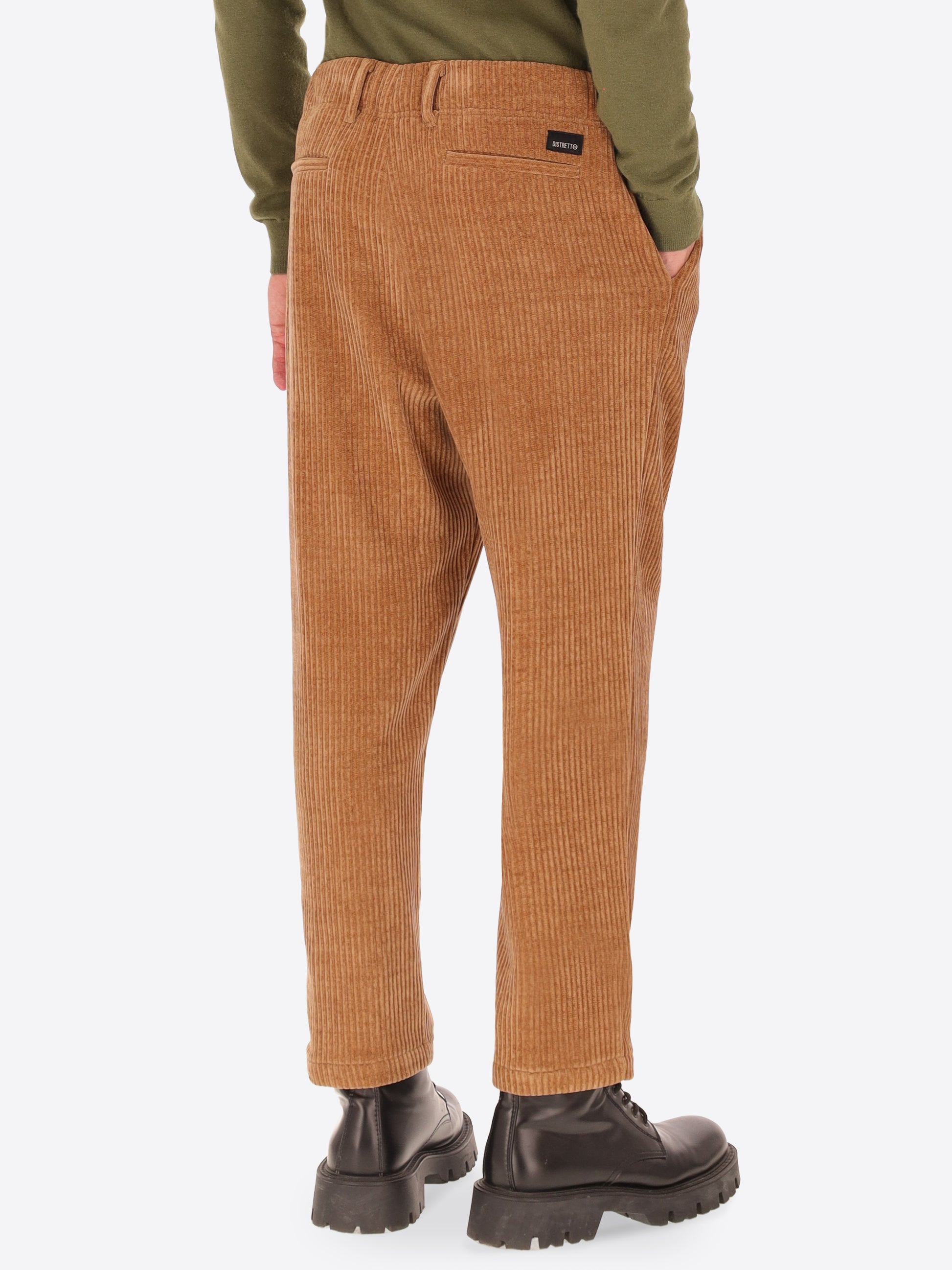 32" Pantalone Relax Torino In Velluto Con Costa Alla Francese