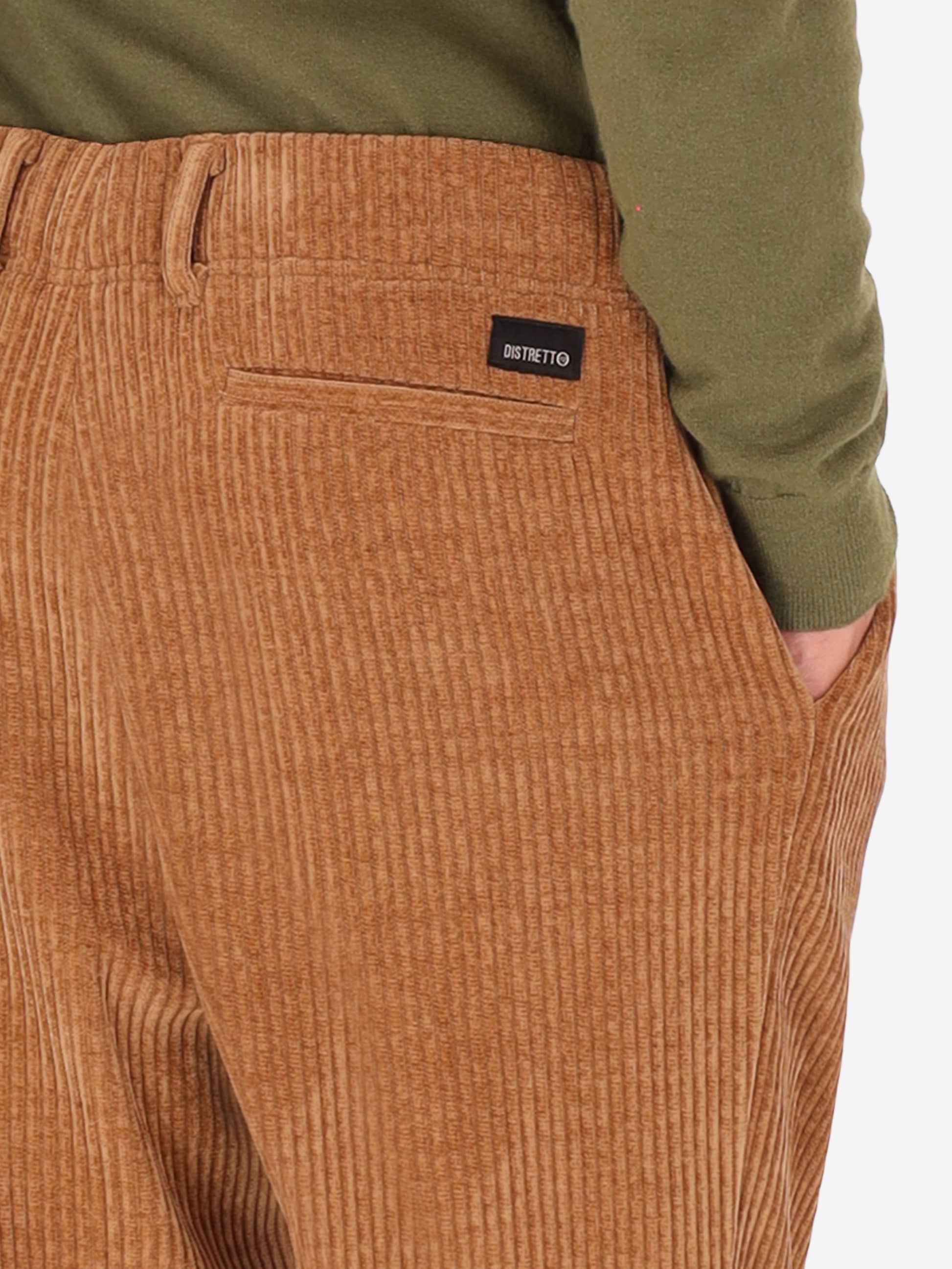 32" Pantalone Relax Torino In Velluto Con Costa Alla Francese