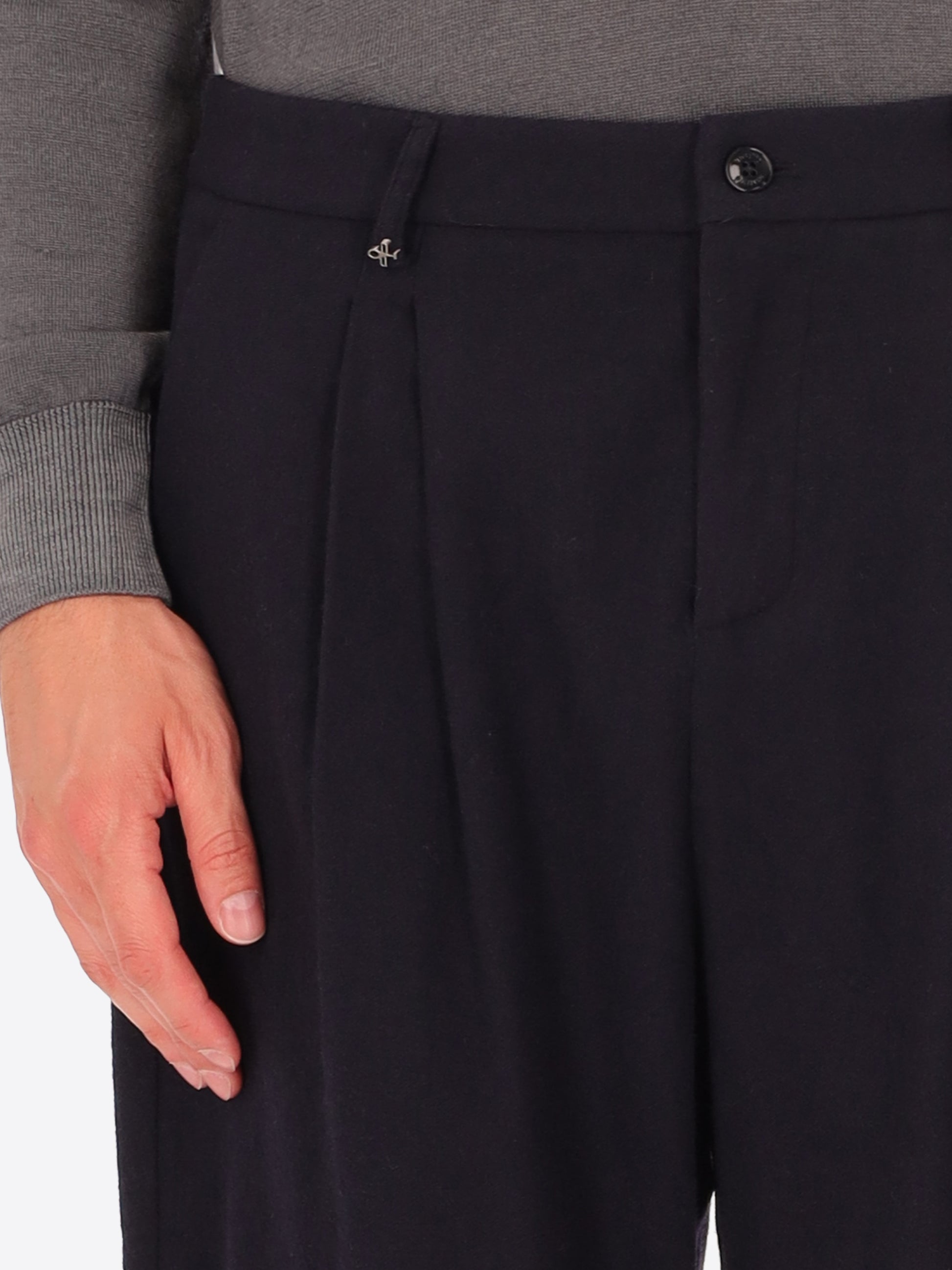 32" Lond Mélange Wool Blend Flannel Trousers Castle