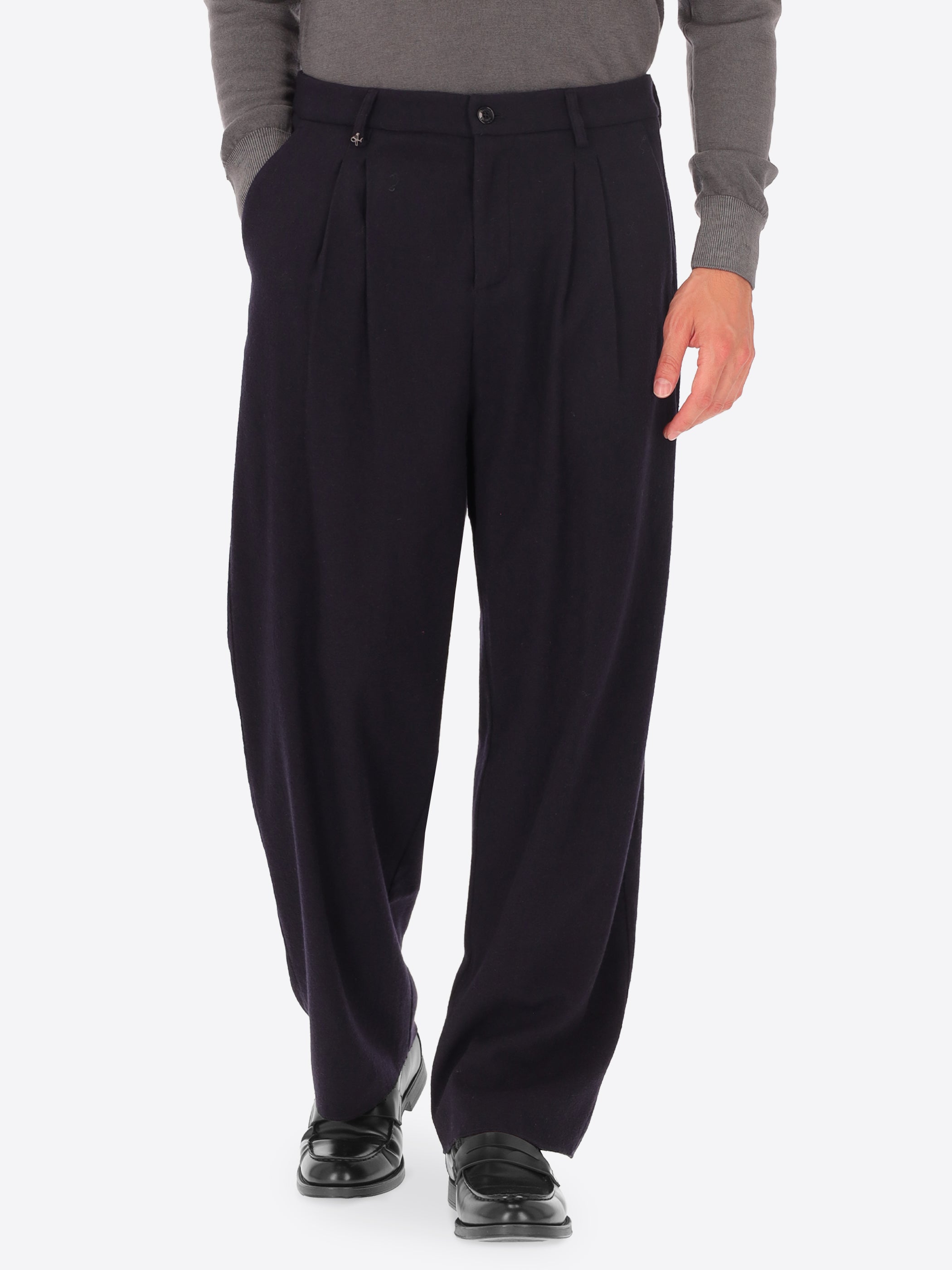 32" Lond Mélange Wool Blend Flannel Trousers Castle