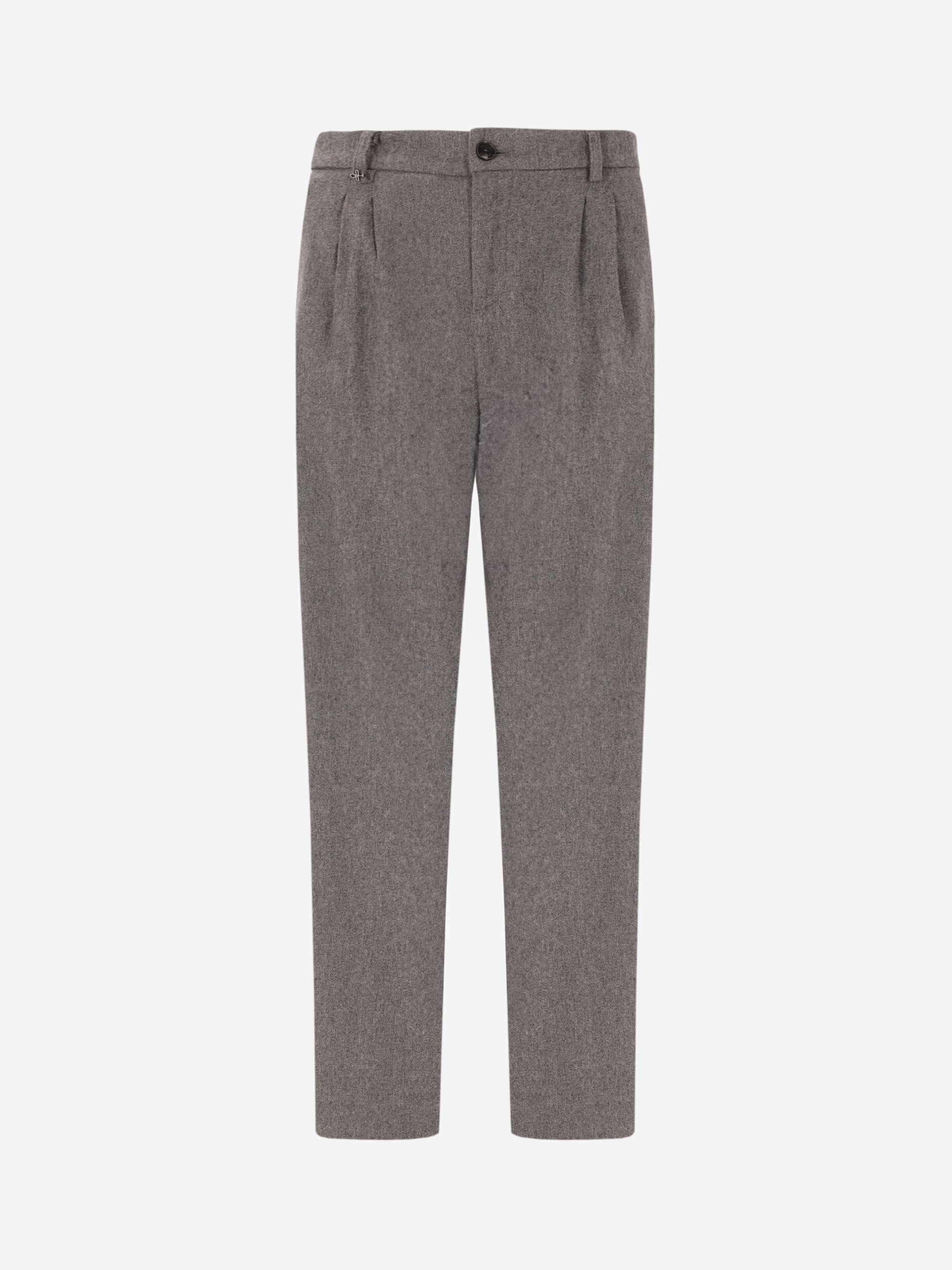 32" Lond Mélange Wool Blend Flannel Trousers Castle