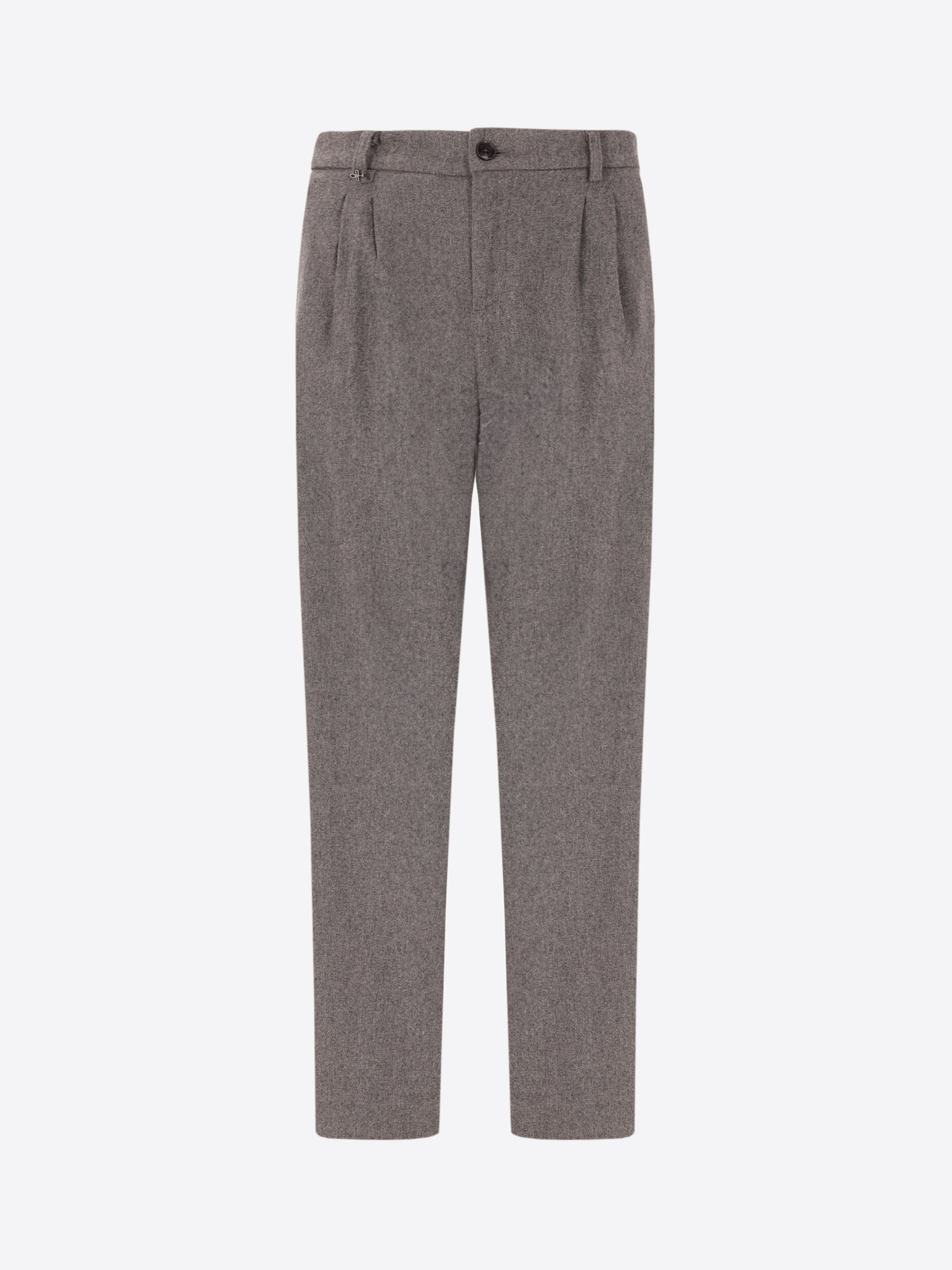 32" Lond Mélange Wool Blend Flannel Trousers Castle