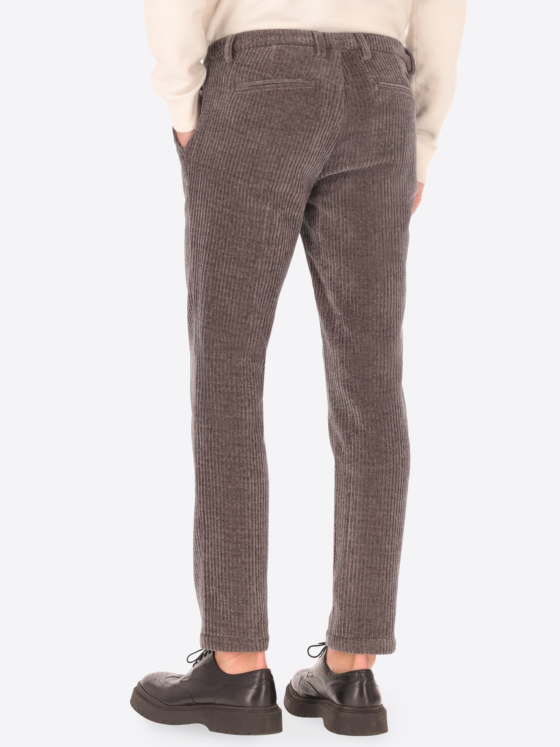 32" Pantalone Kos Torino In Velluto Con Costa Alla Francese