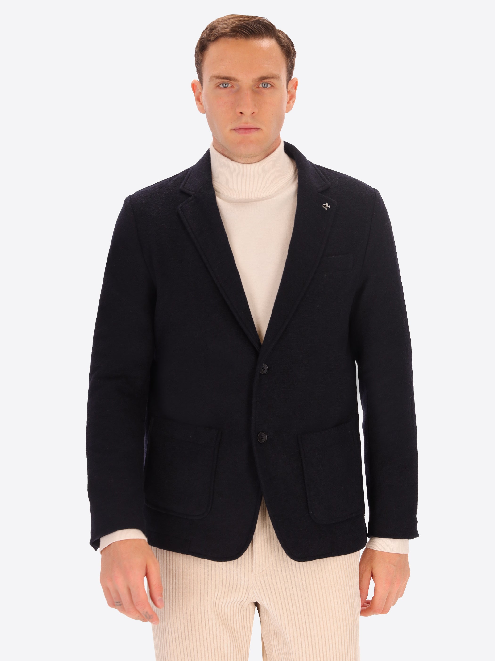 Isaia Jacke Aus Uni Und Melange Wollmischung - Icon