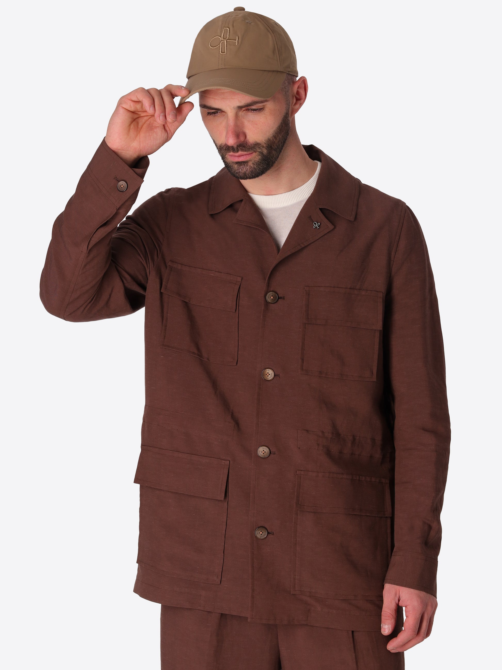 Cappellino Baseball Herit In Tessuto Tecnico Cotone Nylon Idrorepellente
