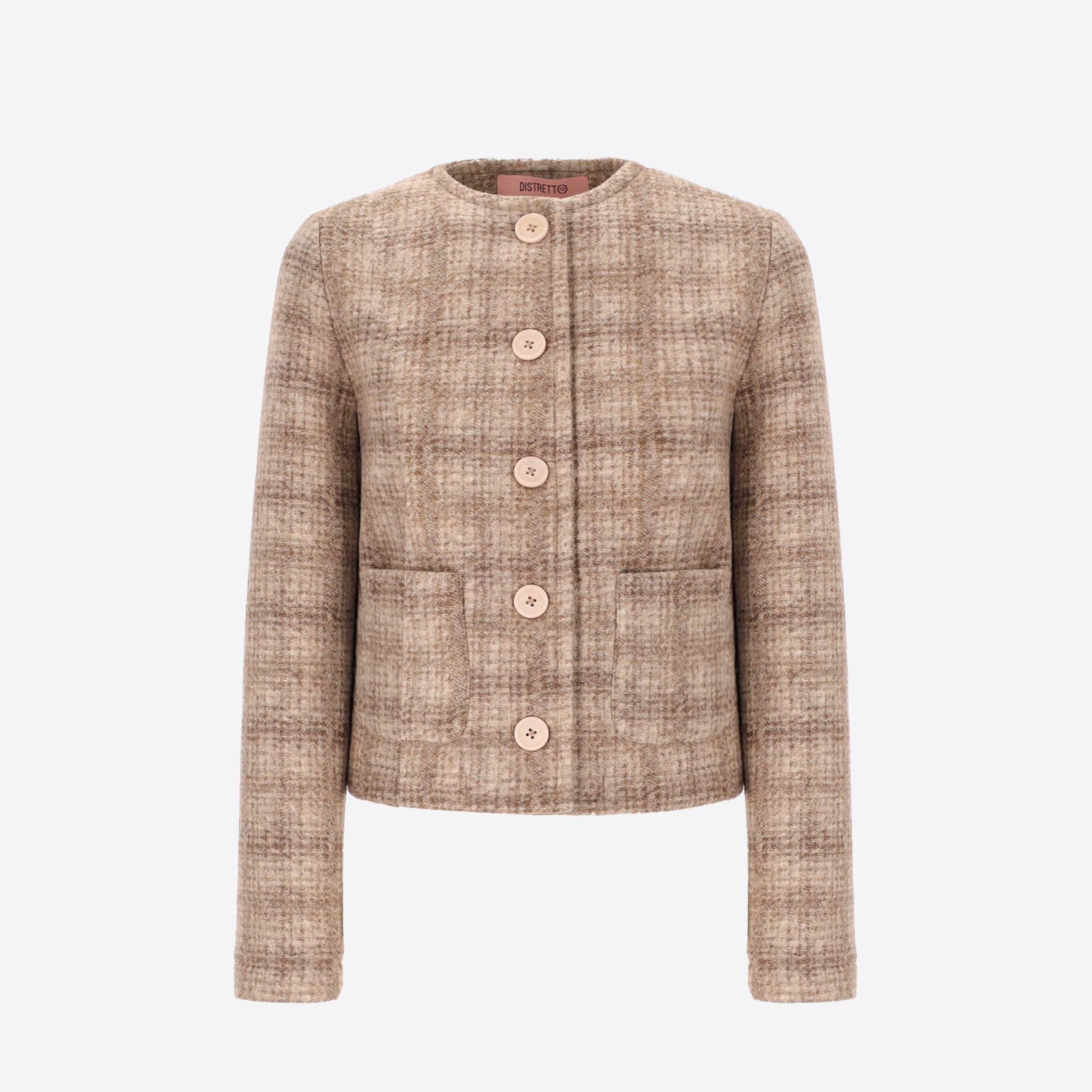 Chanel Jacket in Tartan-Patterned Boiled Wool with Jersey and Neoprene Leeds - Woman