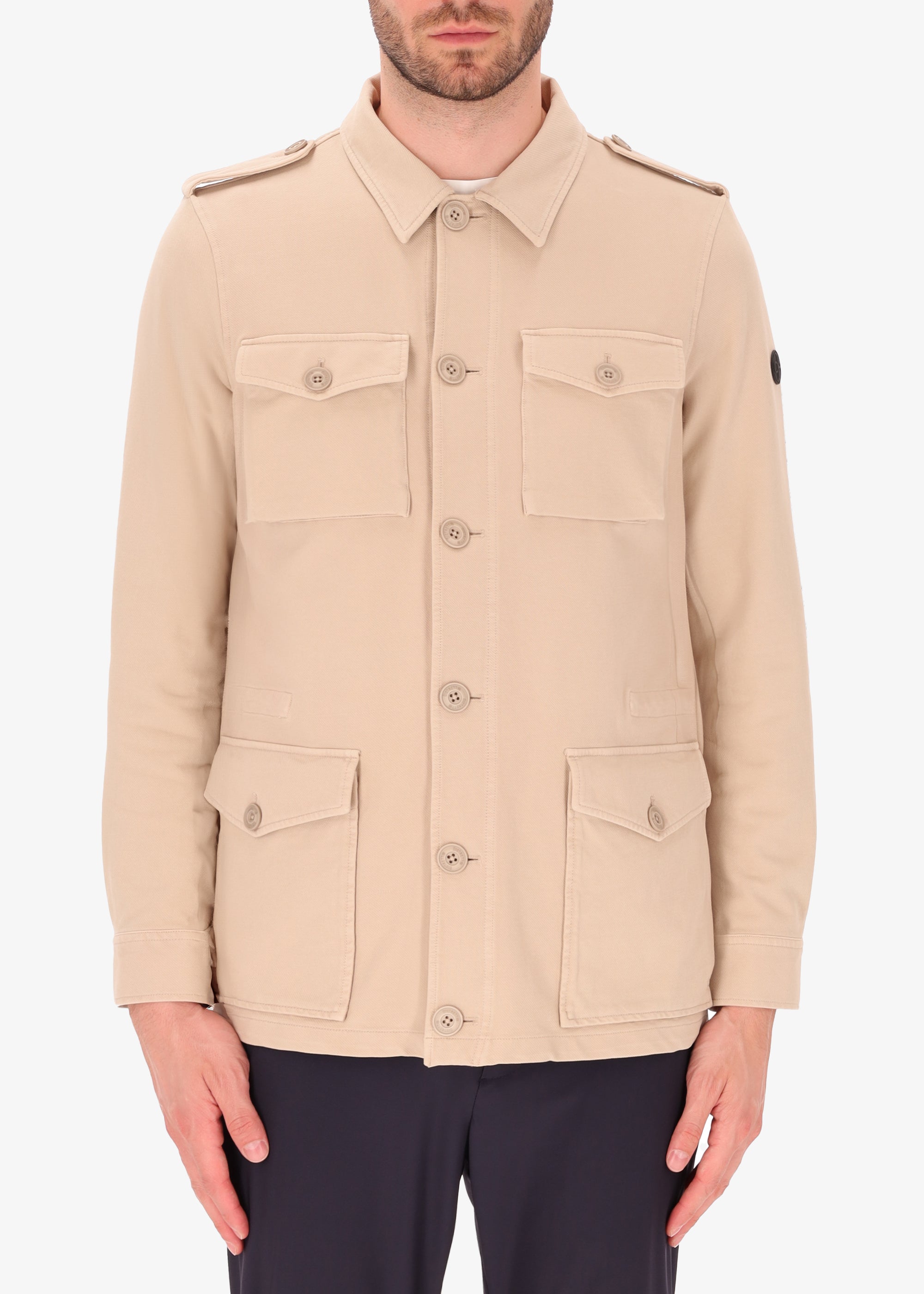 Jersey Fabric with Cavalry Effect Field Jacket Portland