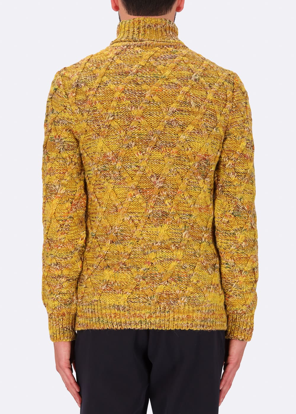 Turtleneck sweater man H/NECK K. WEIZ ochre back distretto12