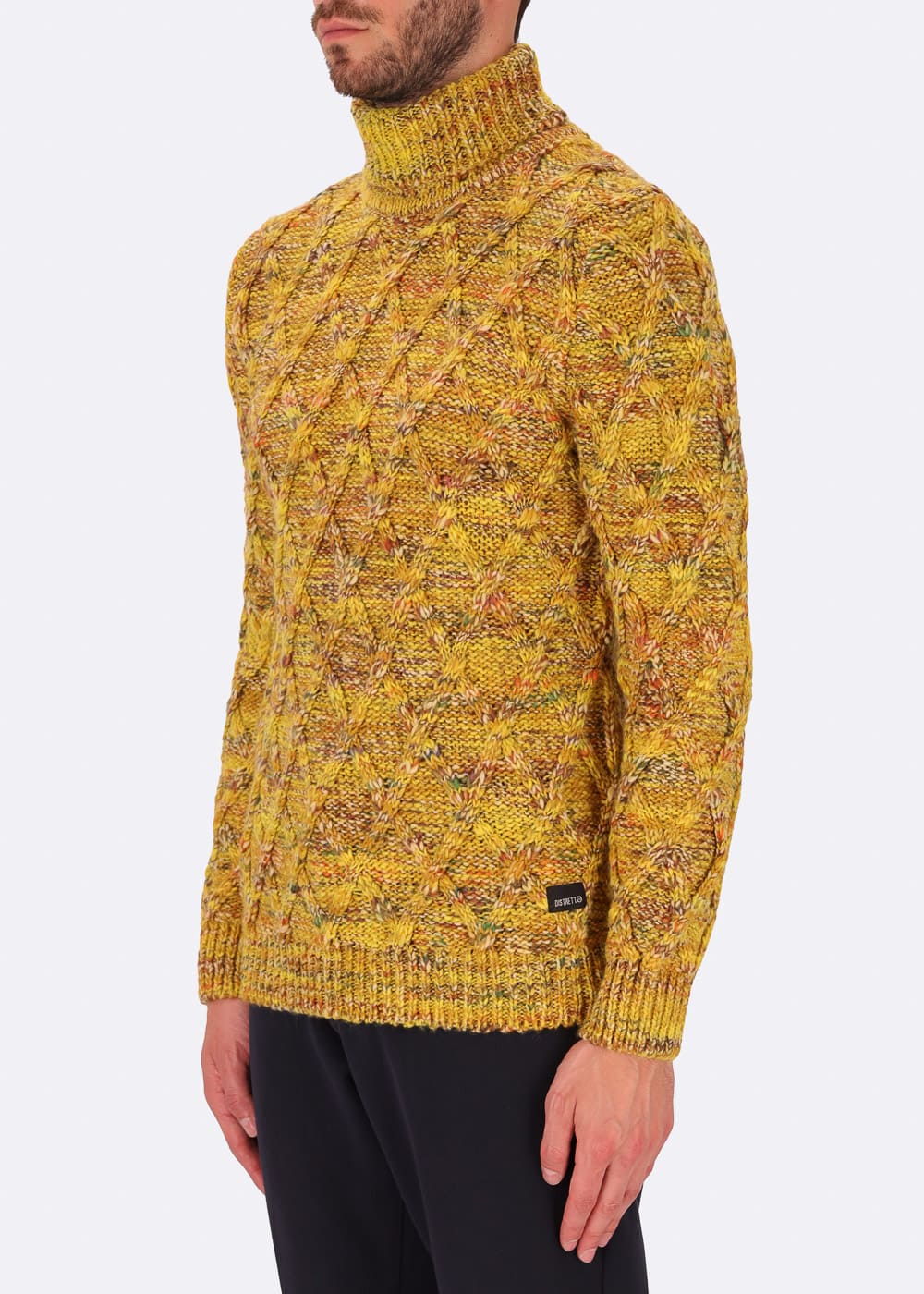 Turtleneck sweater man H/NECK K. WEIZ ochre side distretto12