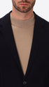 Dalì Blue Heavily Milled Technical Yarn Jacket - Close-Up Of The Collar