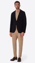 Dalì Blue Heavily Milled Technical Yarn Jacket - Model Full Body Shot