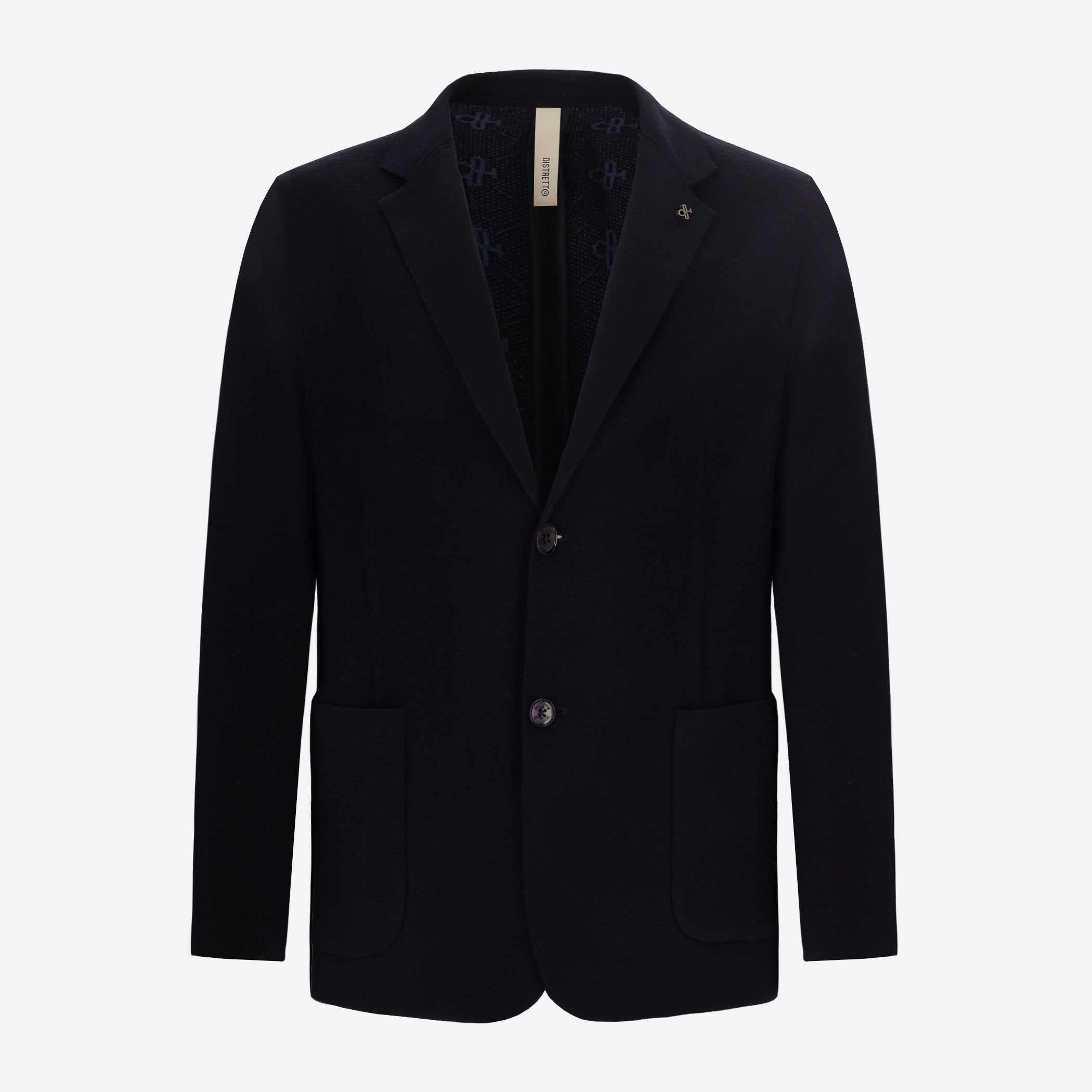 Distretto12 Dalì Blue Heavily Milled Technical Yarn Jacket - Product Still Life