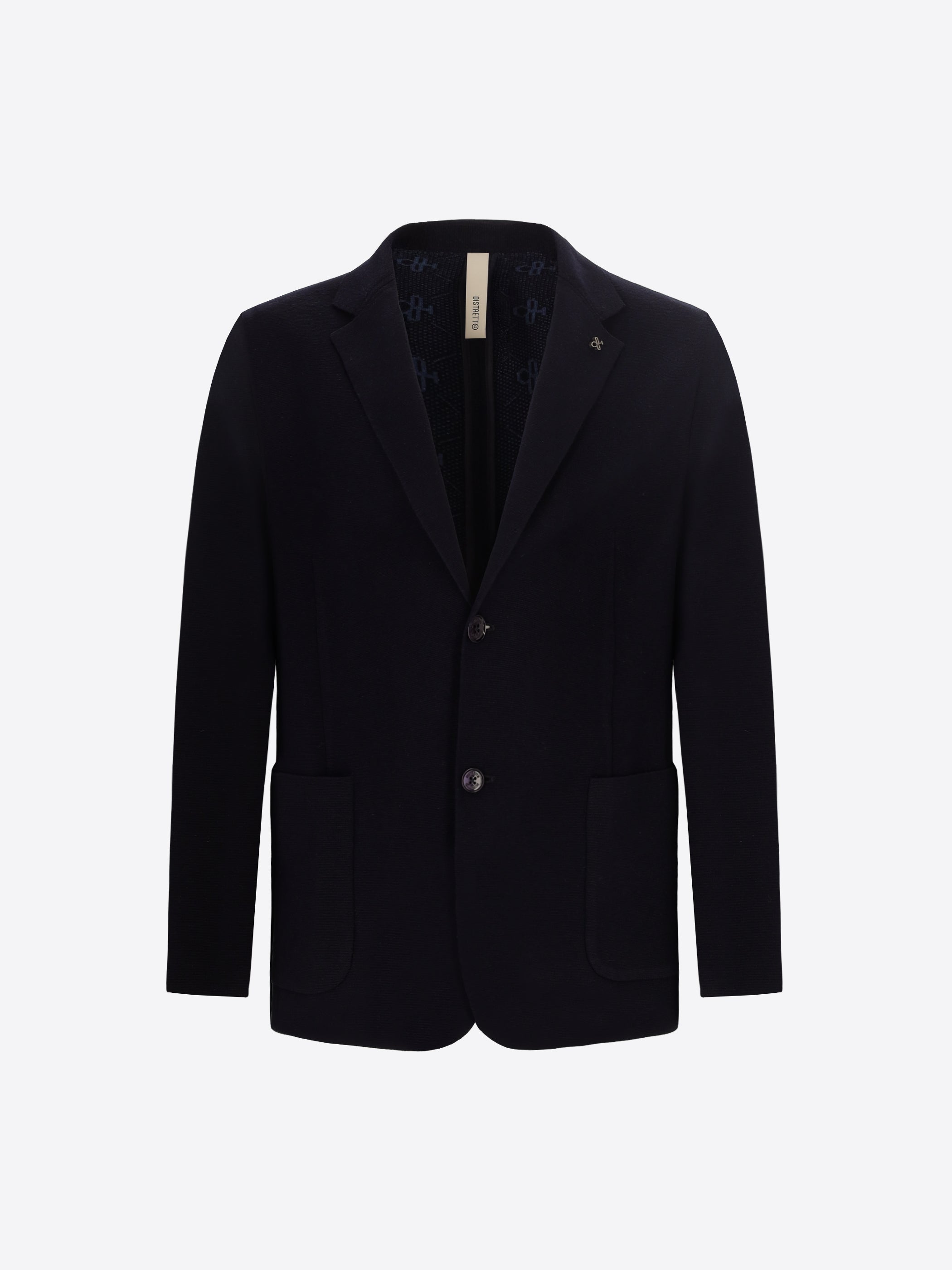 Distretto12 Dalì Blue Heavily Milled Technical Yarn Jacket - Product Still Life