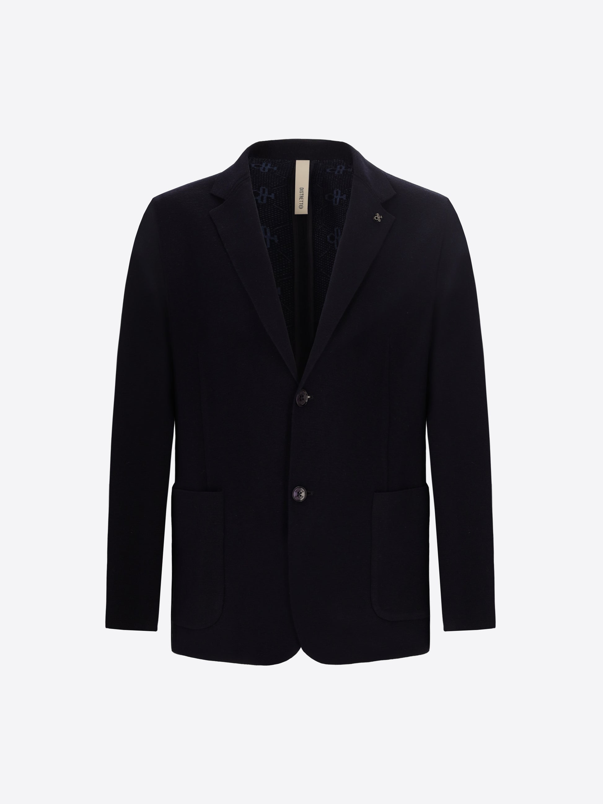 Distretto12 Dalì Blue Heavily Milled Technical Yarn Jacket - Product Still Life