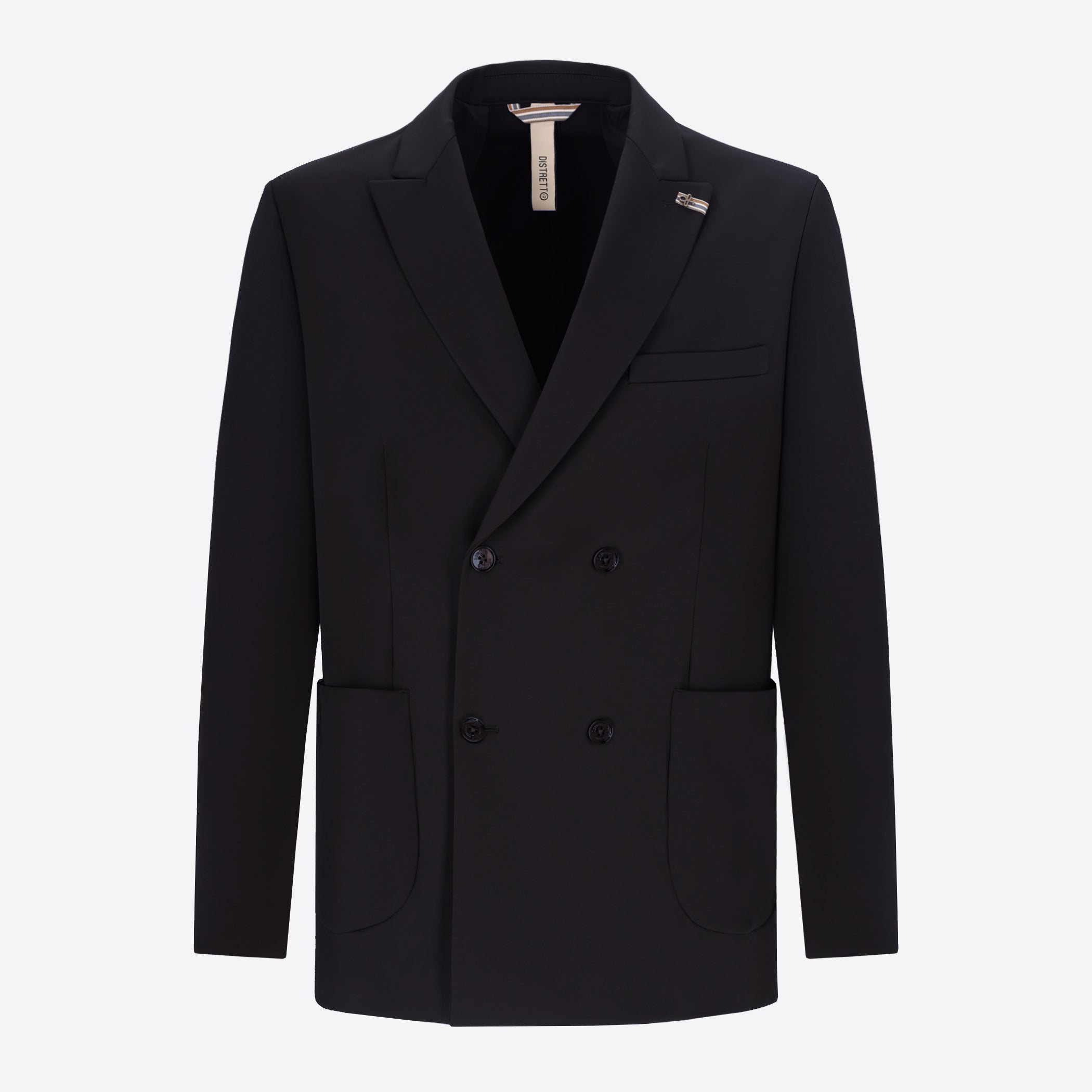 Distretto12 H.P. M26 Blue High-Perform12 Technical Double-Breasted Jacket - Product Still Life