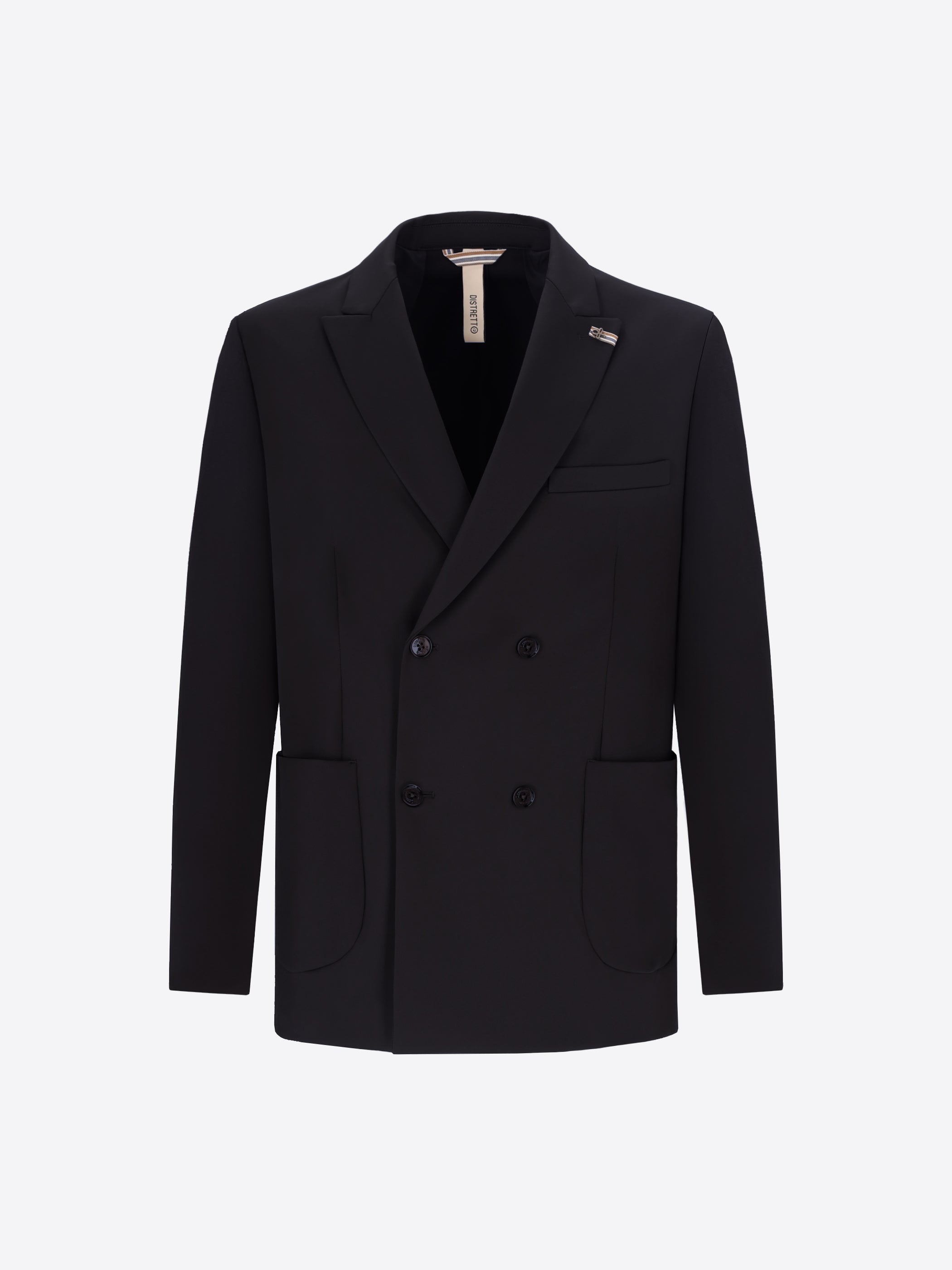 Distretto12 H.P. M26 Blue High-Perform12 Technical Double-Breasted Jacket - Product Still Life