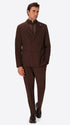 H.P. M26 Brown High-Perform12 Technical Double-Breasted Jacket - Model Full Body Shot