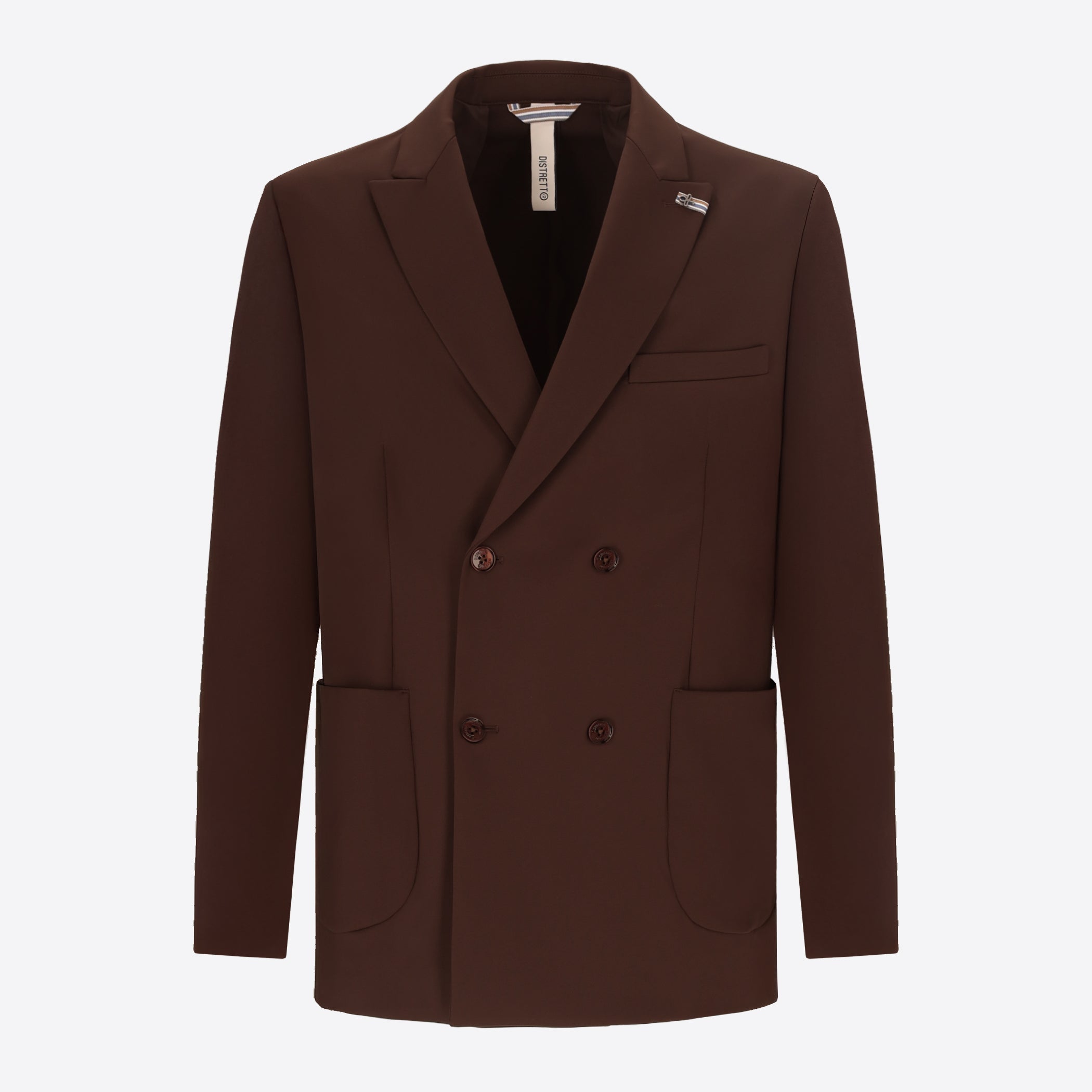 Distretto12 H.P. M26 Brown High-Perform12 Technical Double-Breasted Jacket - Product Still Life