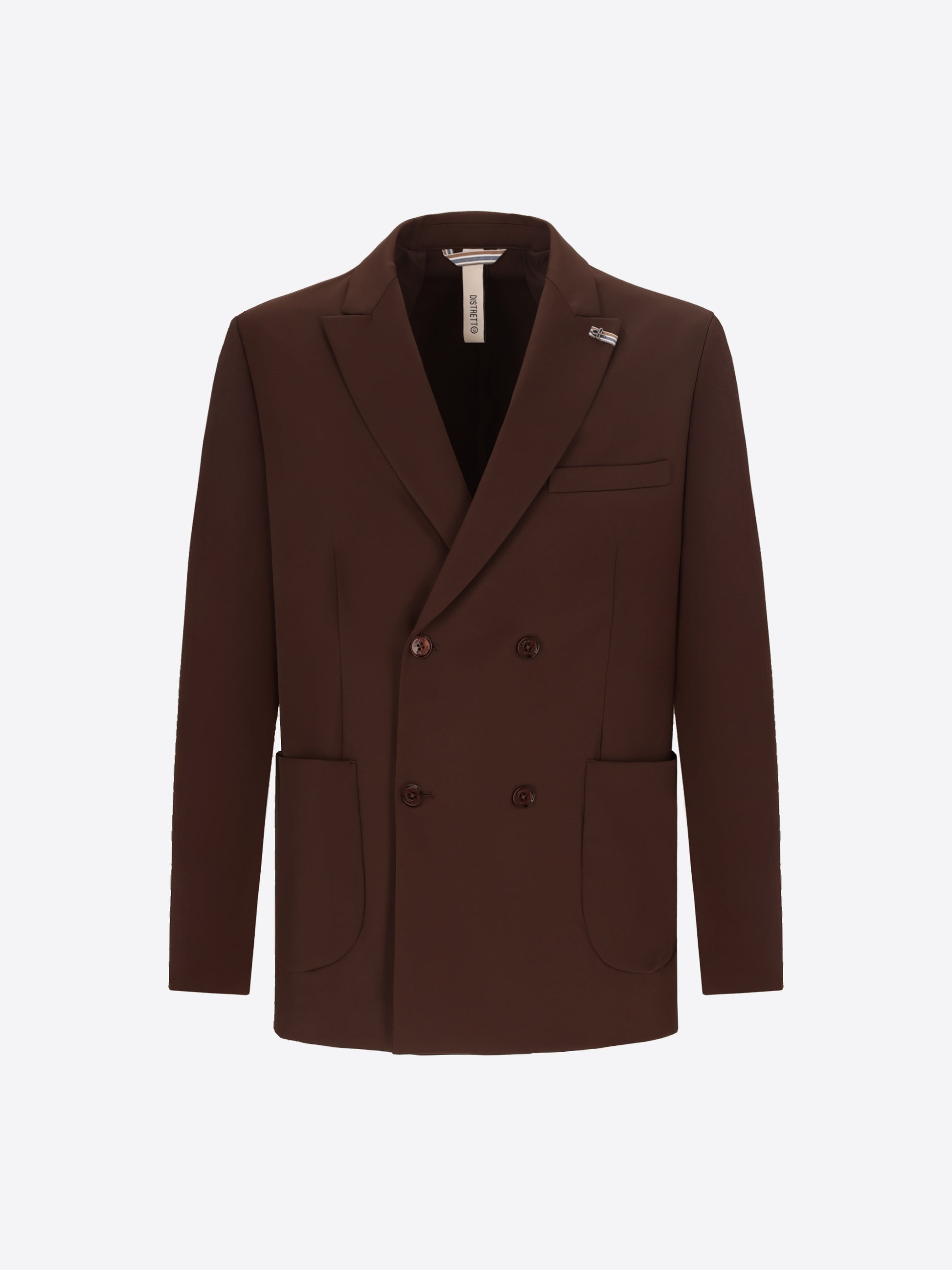 Distretto12 H.P. M26 Brown High-Perform12 Technical Double-Breasted Jacket - Product Still Life