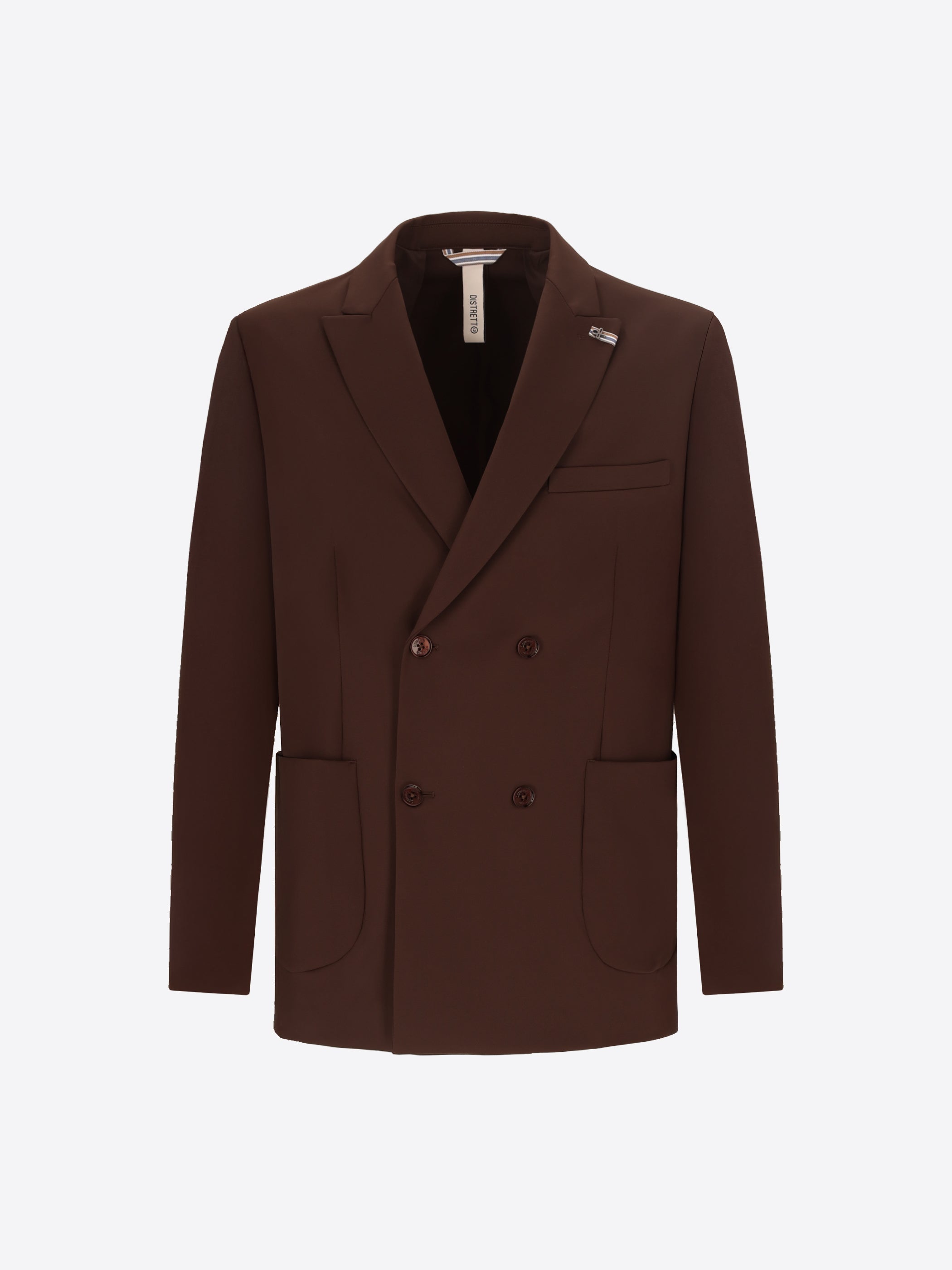 Distretto12 H.P. M26 Brown High-Perform12 Technical Double-Breasted Jacket - Product Still Life