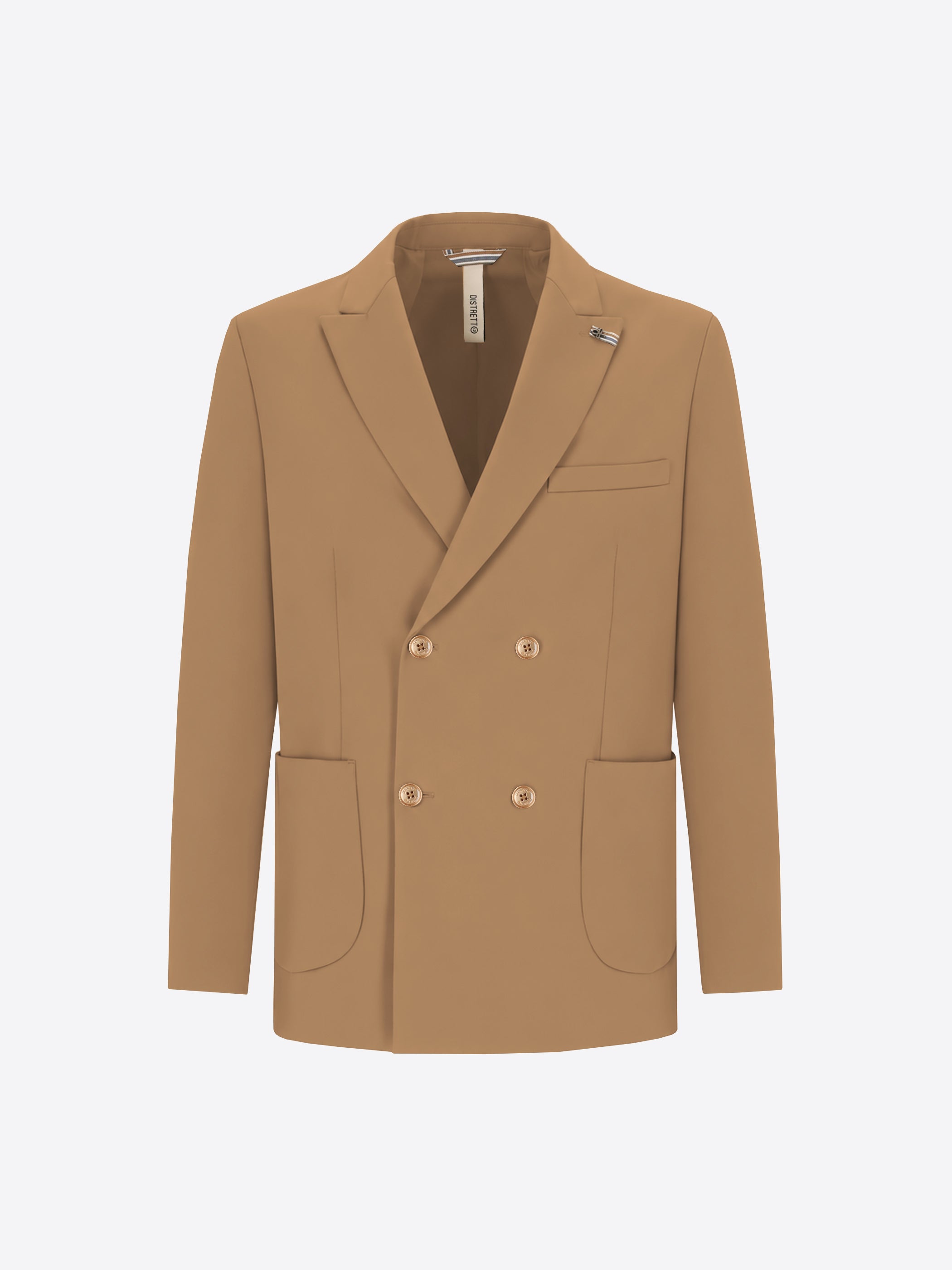 Distretto12 H.P. M26 Dove Grey High-Perform12 Technical Double-Breasted Jacket - Product Still Life