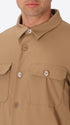 H.P. M26 Dove Grey High-Perform12 Technical Shirt Jacket - Close-Up Of The Collar