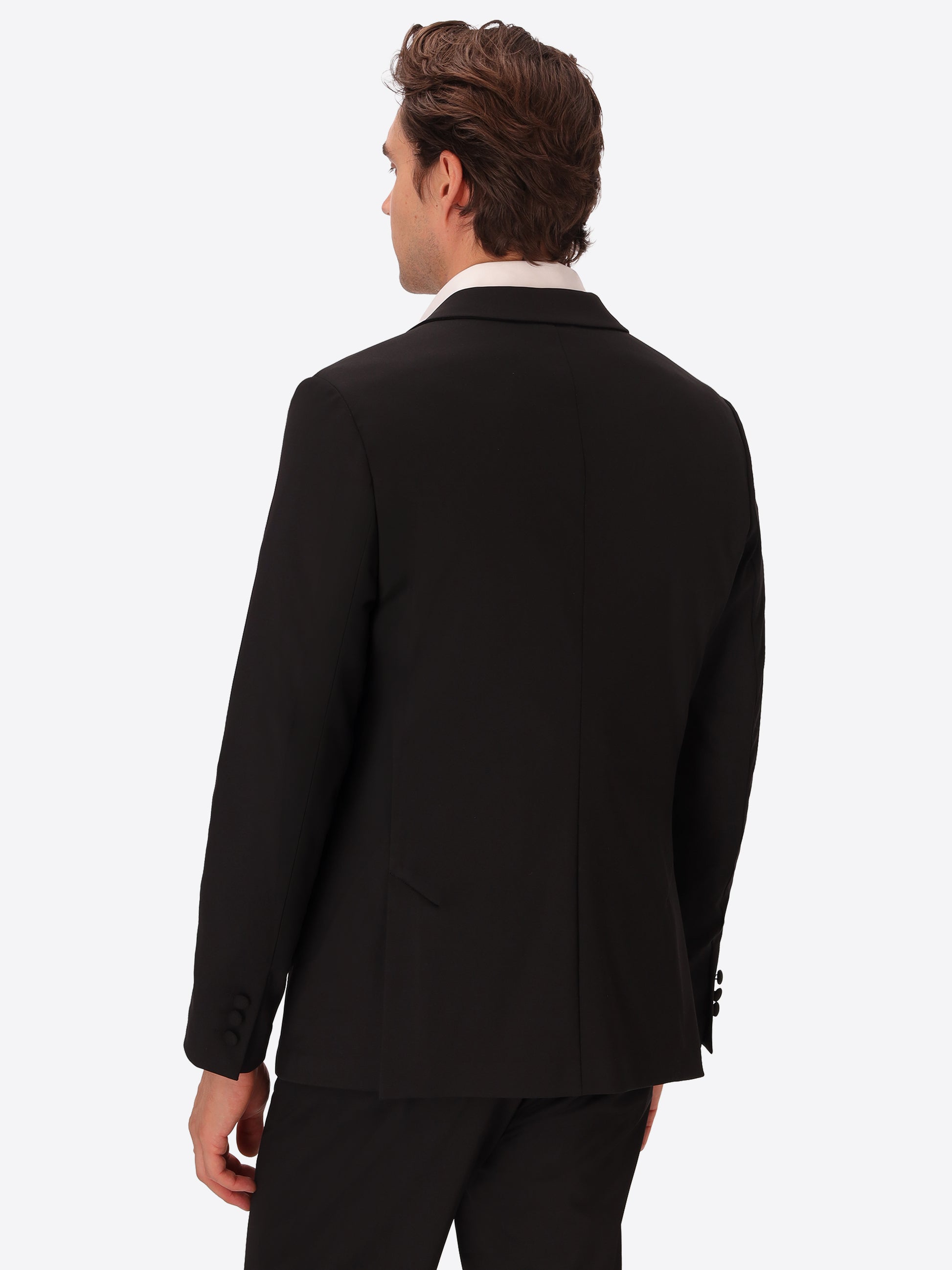 H.P. M26 Black High-Perform12 Technical Smoking Jacket - Model Back View