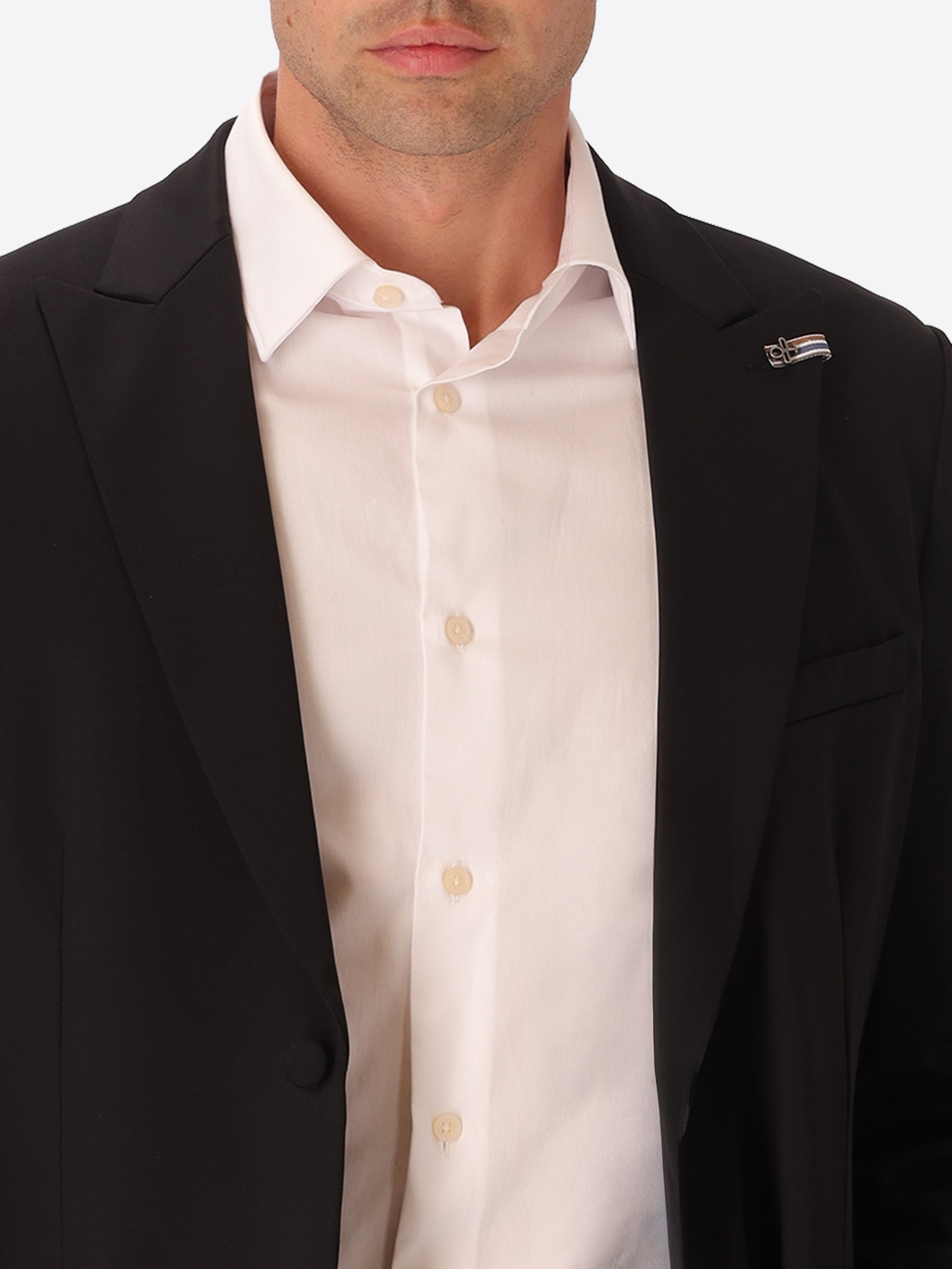 H.P. M26 Black High-Perform12 Technical Smoking Jacket - Close-Up Of The Collar