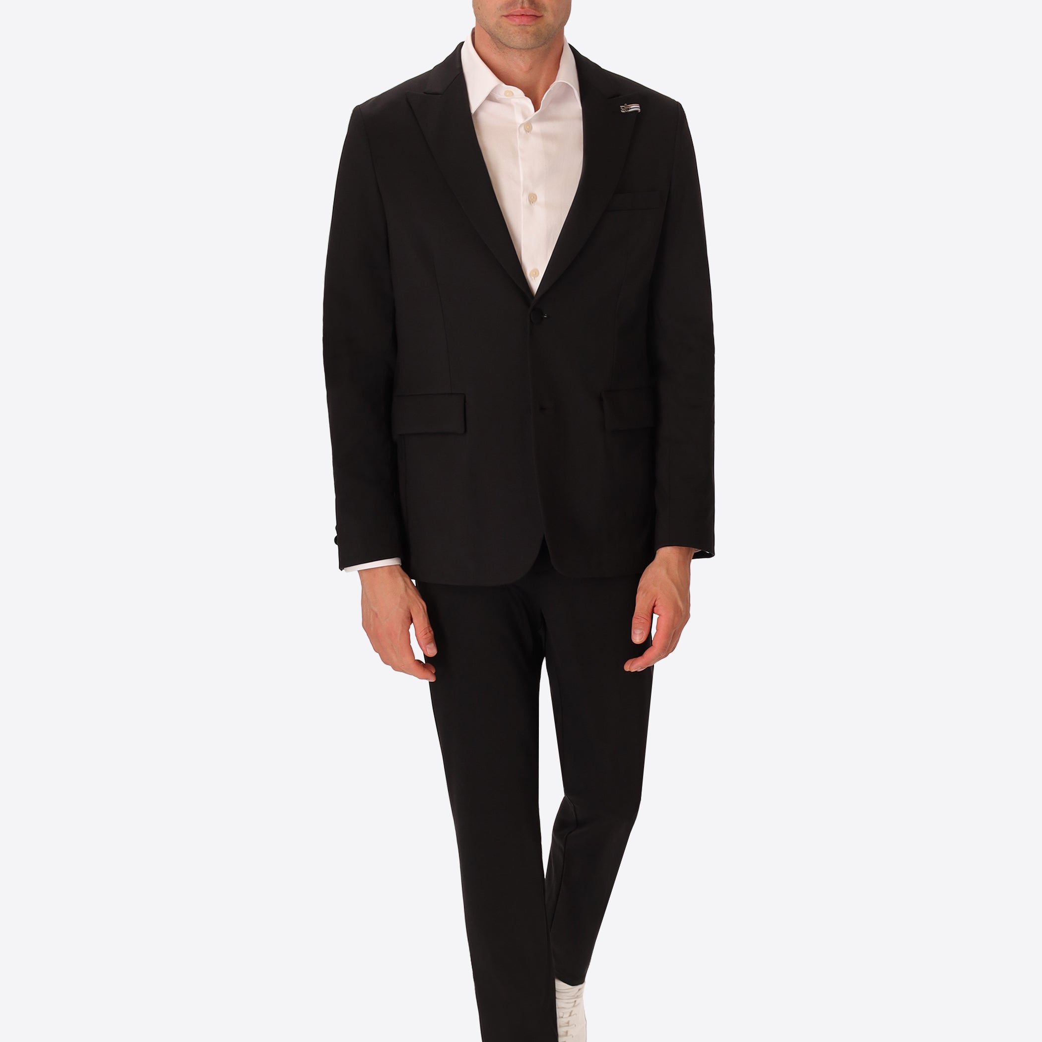 H.P. M26 Black High-Perform12 Technical Smoking Jacket - Model Full Body Shot