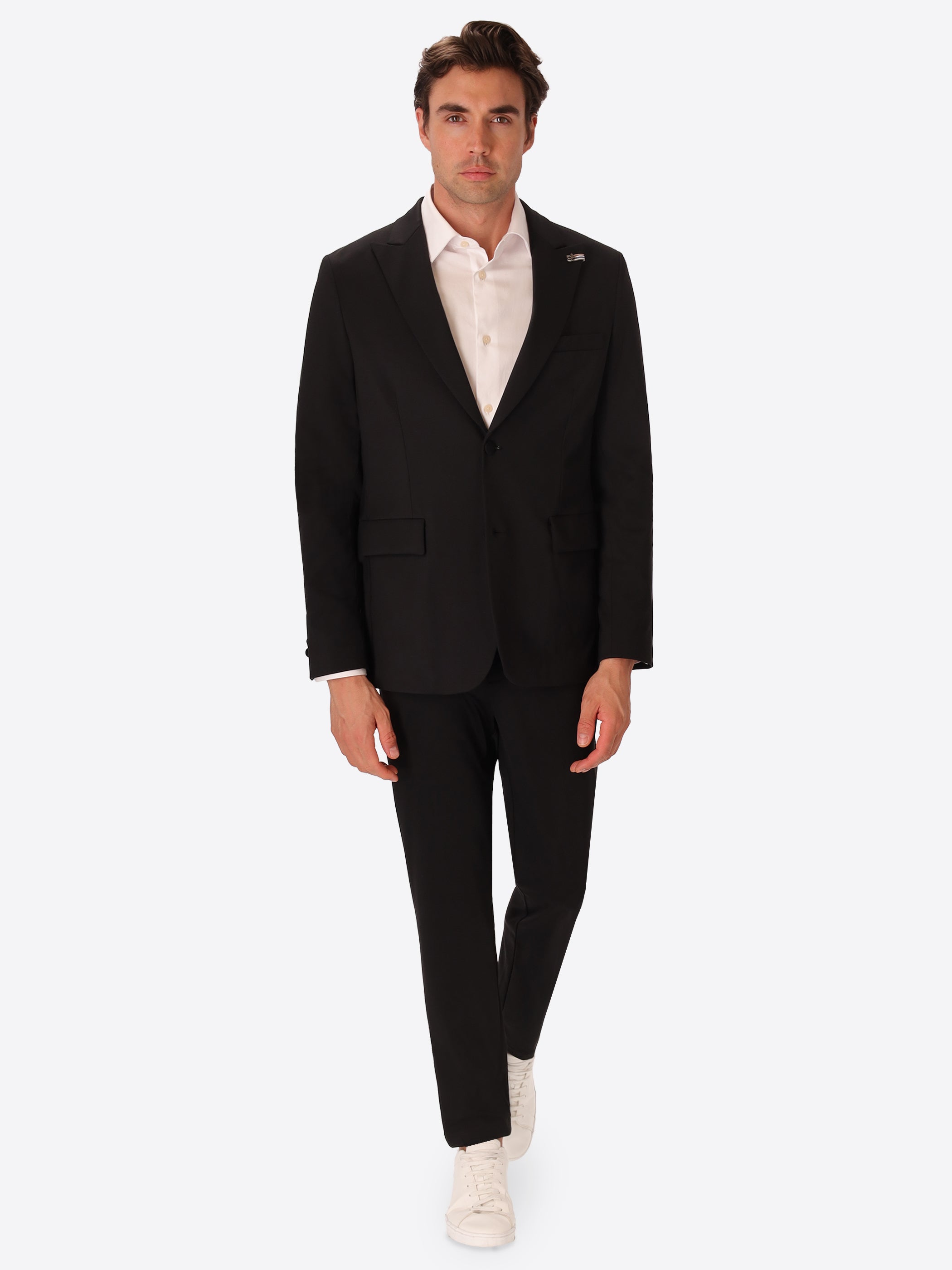 H.P. M26 Black High-Perform12 Technical Smoking Jacket - Model Full Body Shot